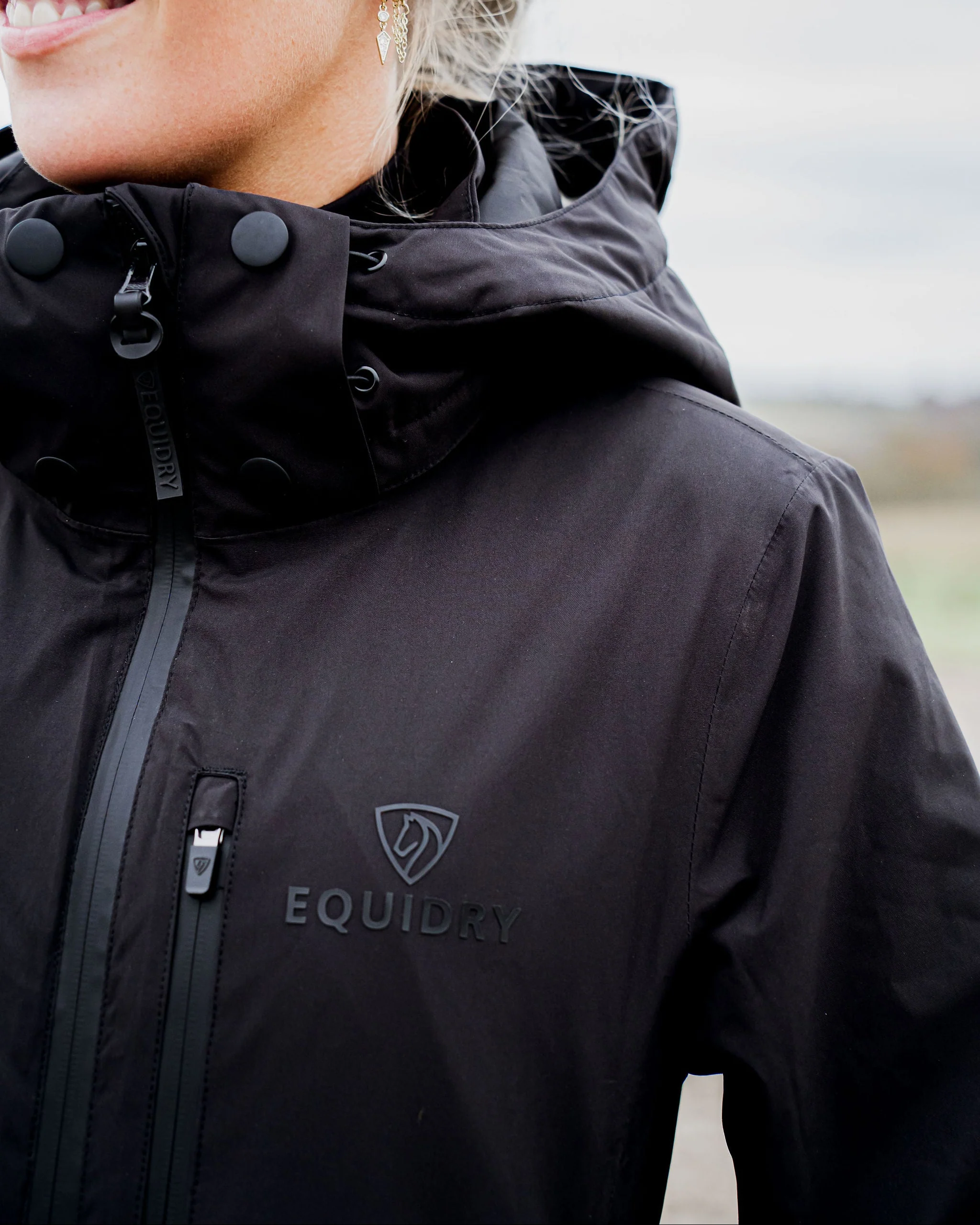 Iris Warm Waterproof Riding Jacket | Women's | Black - Image 7