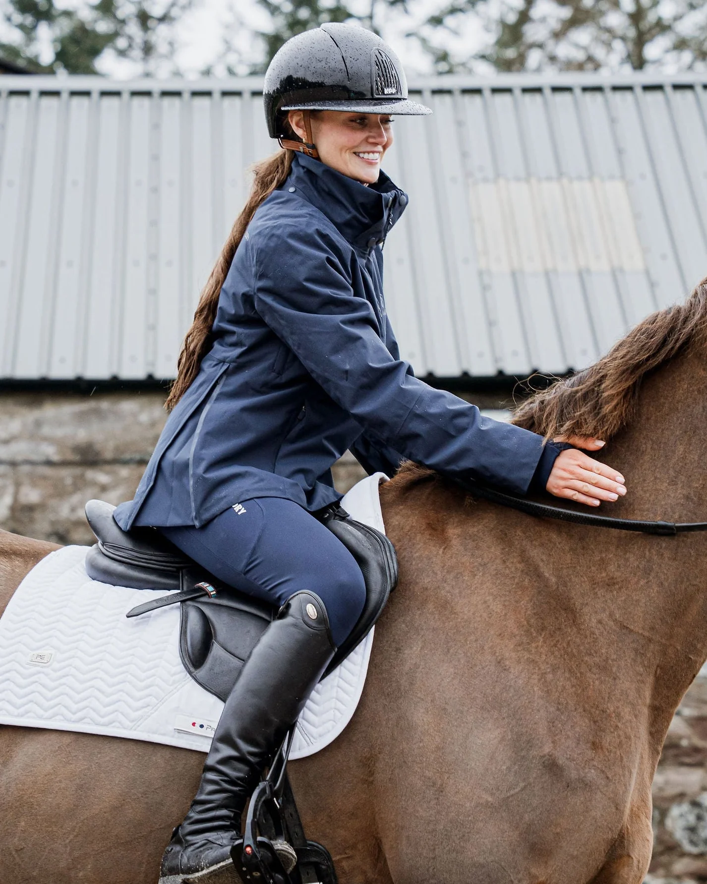 Iris Warm Waterproof Riding Jacket | Women's | Navy - Image 4