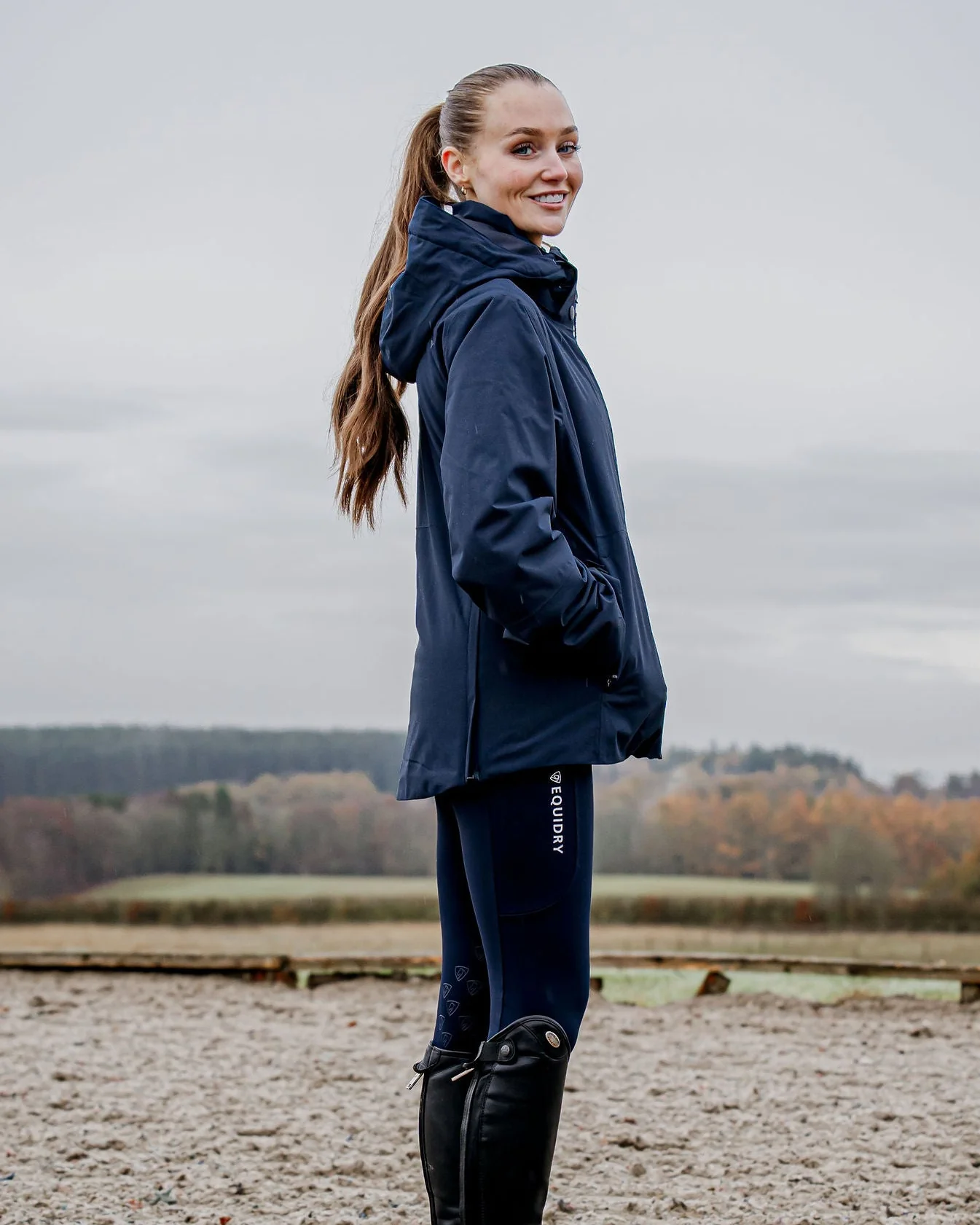 Iris Warm Waterproof Riding Jacket | Women's | Navy - Image 5