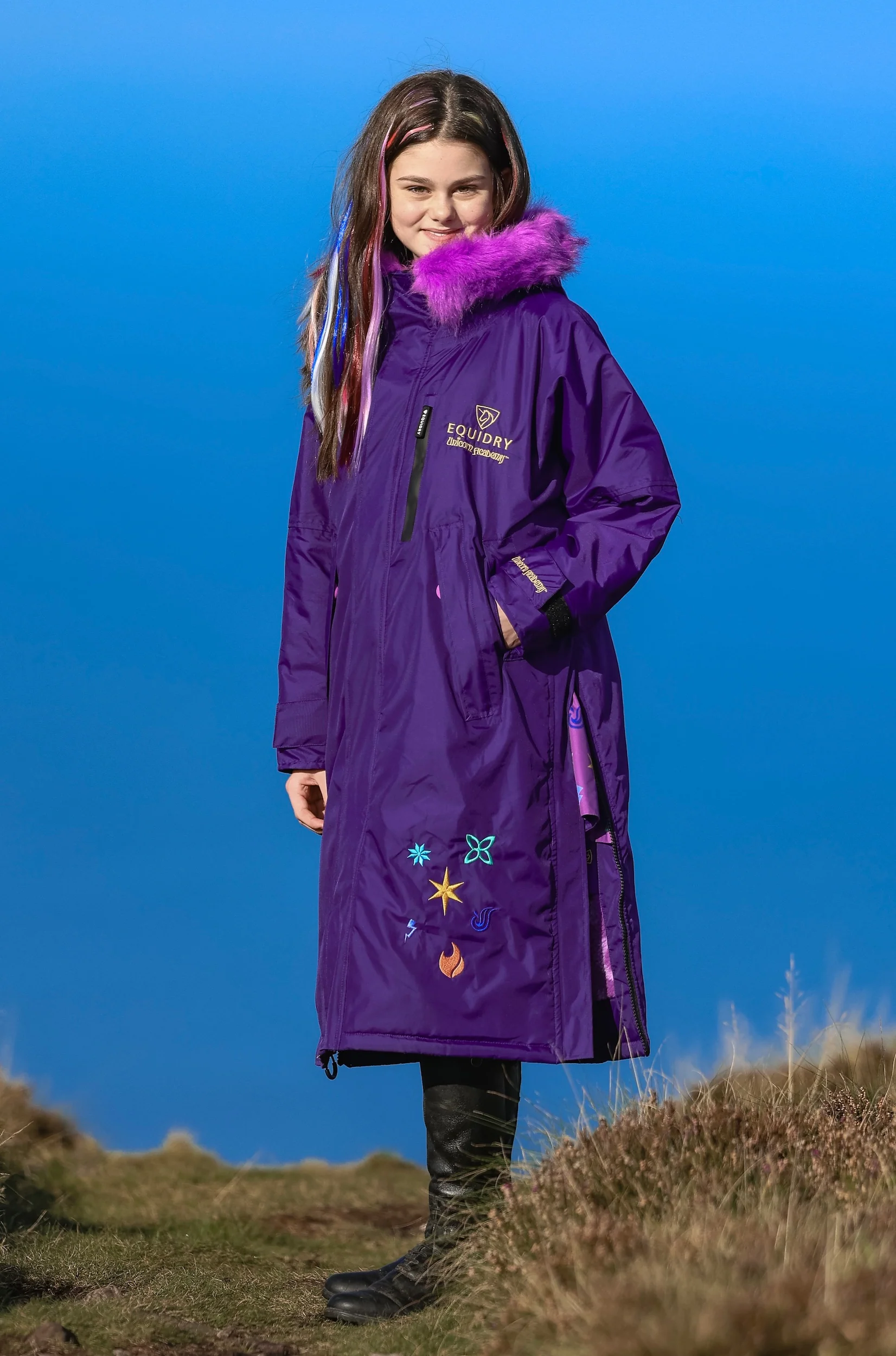 Unicorn Academy | Thick Fleece | Purple/Violet - Image 3