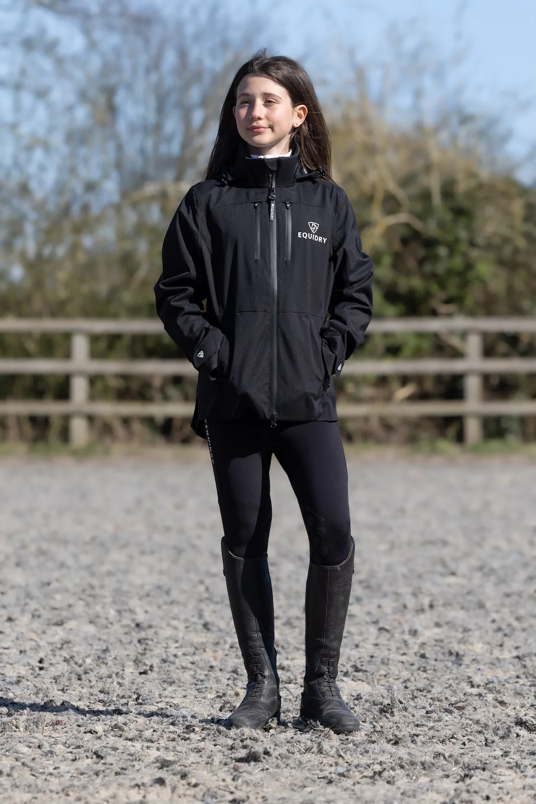 Varsha Waterproof Riding Jacket | Girl's | Black - Image 11