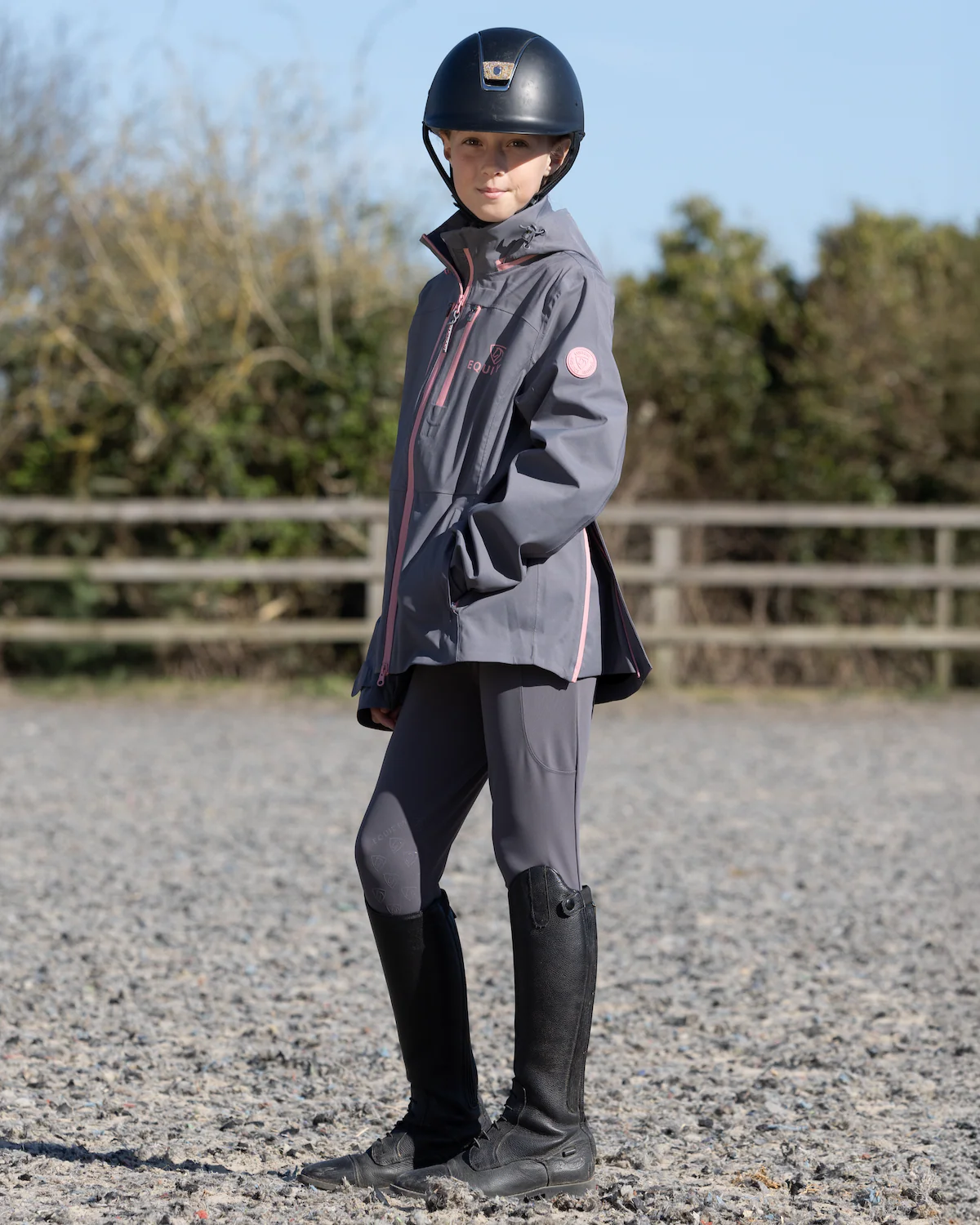 Varsha Waterproof Riding Jacket | Girl's | Grey - Image 13