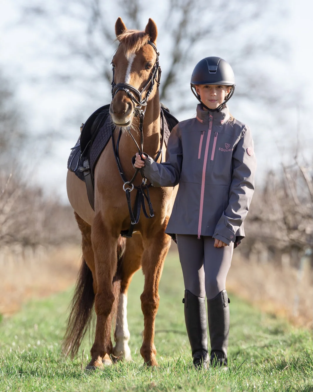 Varsha Waterproof Riding Jacket | Girl's | Grey - Image 3