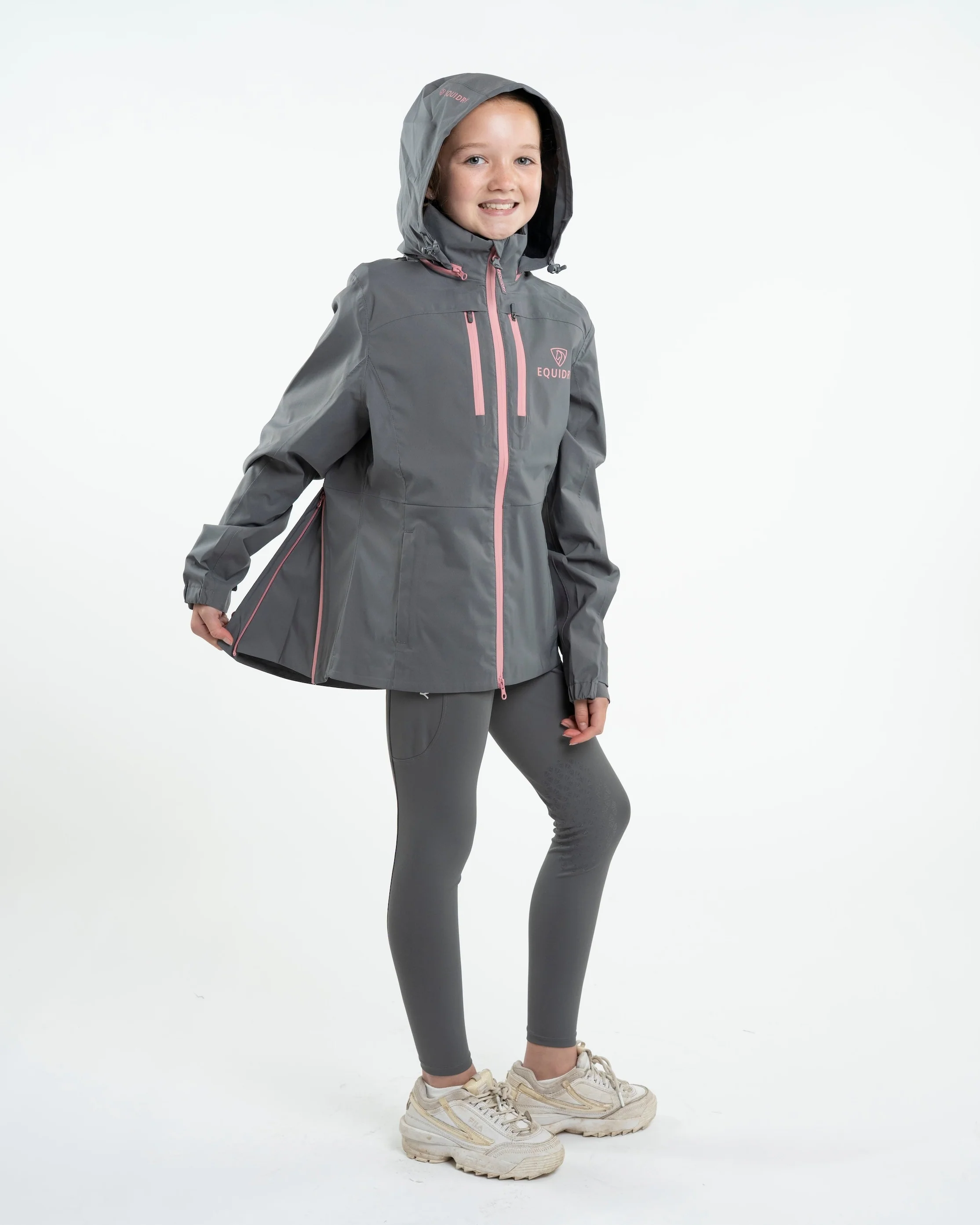 Varsha Waterproof Riding Jacket | Girl's | Grey - Image 8