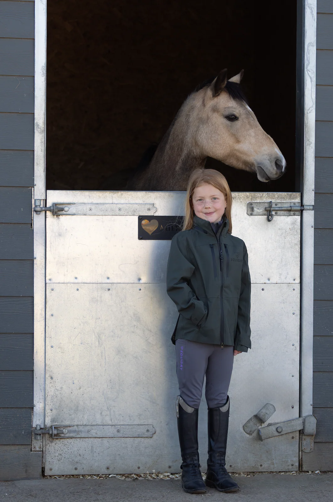 Varsha Waterproof Riding Jacket | Girl's | Black Forest Green - Image 2