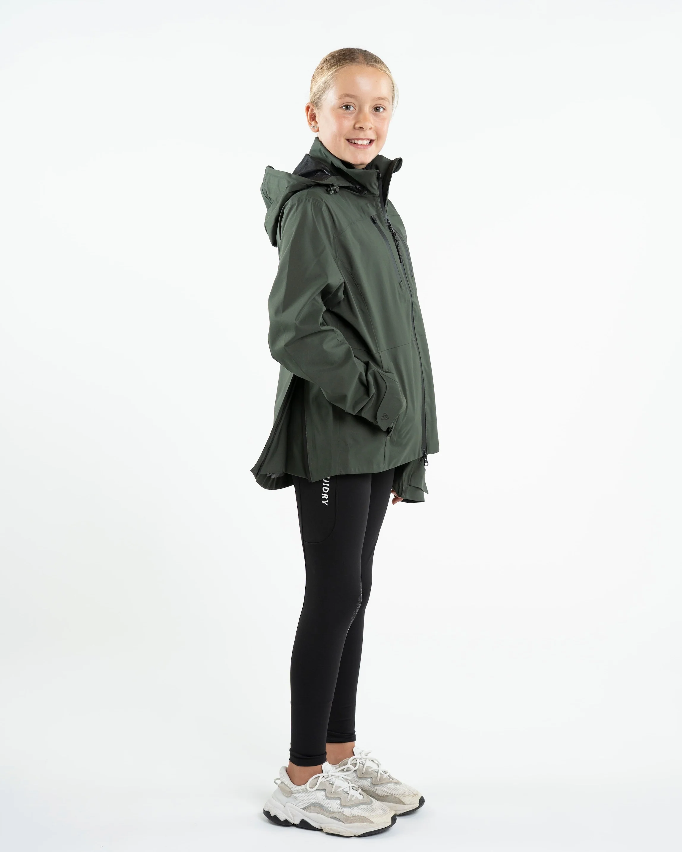 Varsha Waterproof Riding Jacket | Girl's | Black Forest Green - Image 4