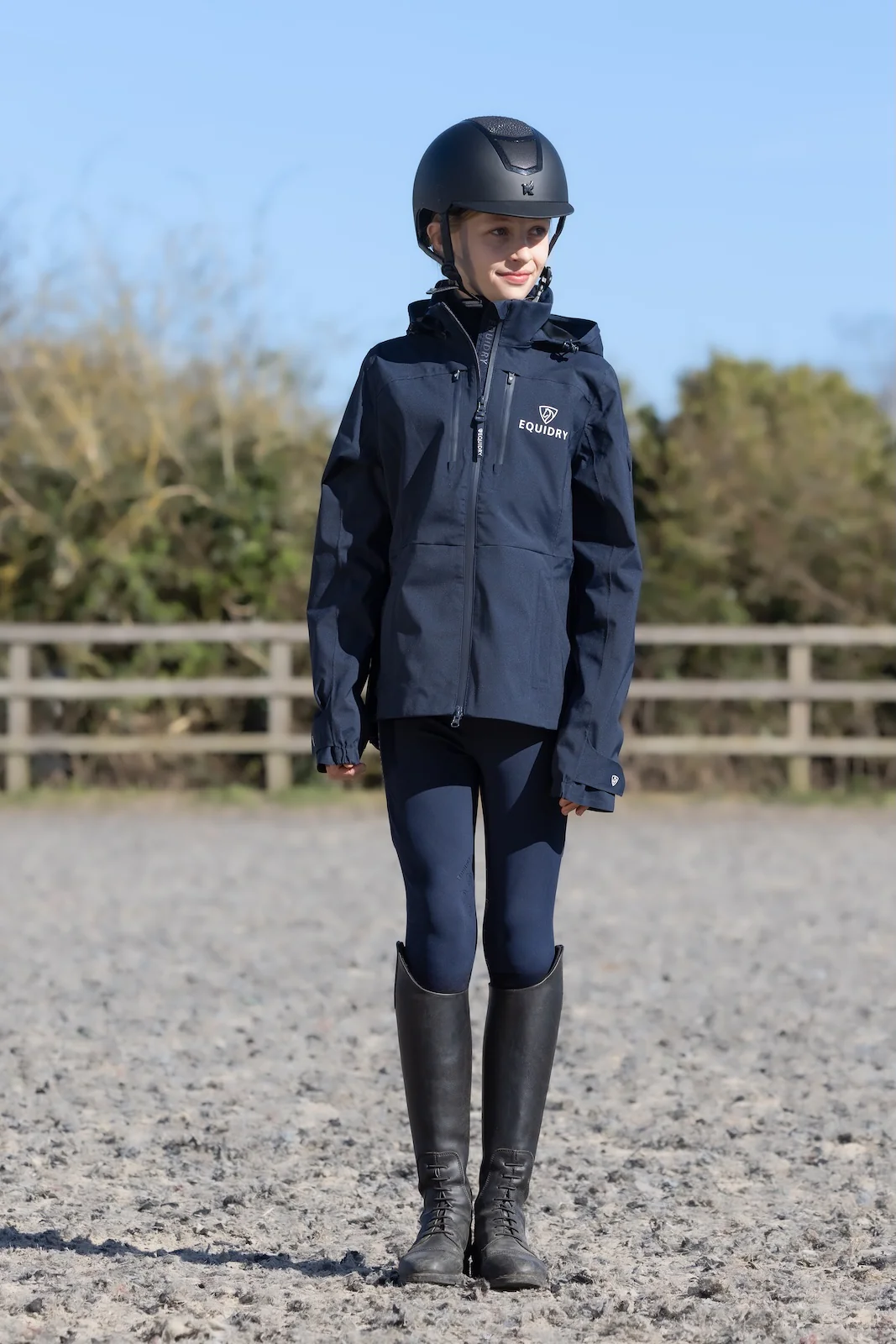 Varsha Waterproof Riding Jacket | Girl's | Navy - Image 10