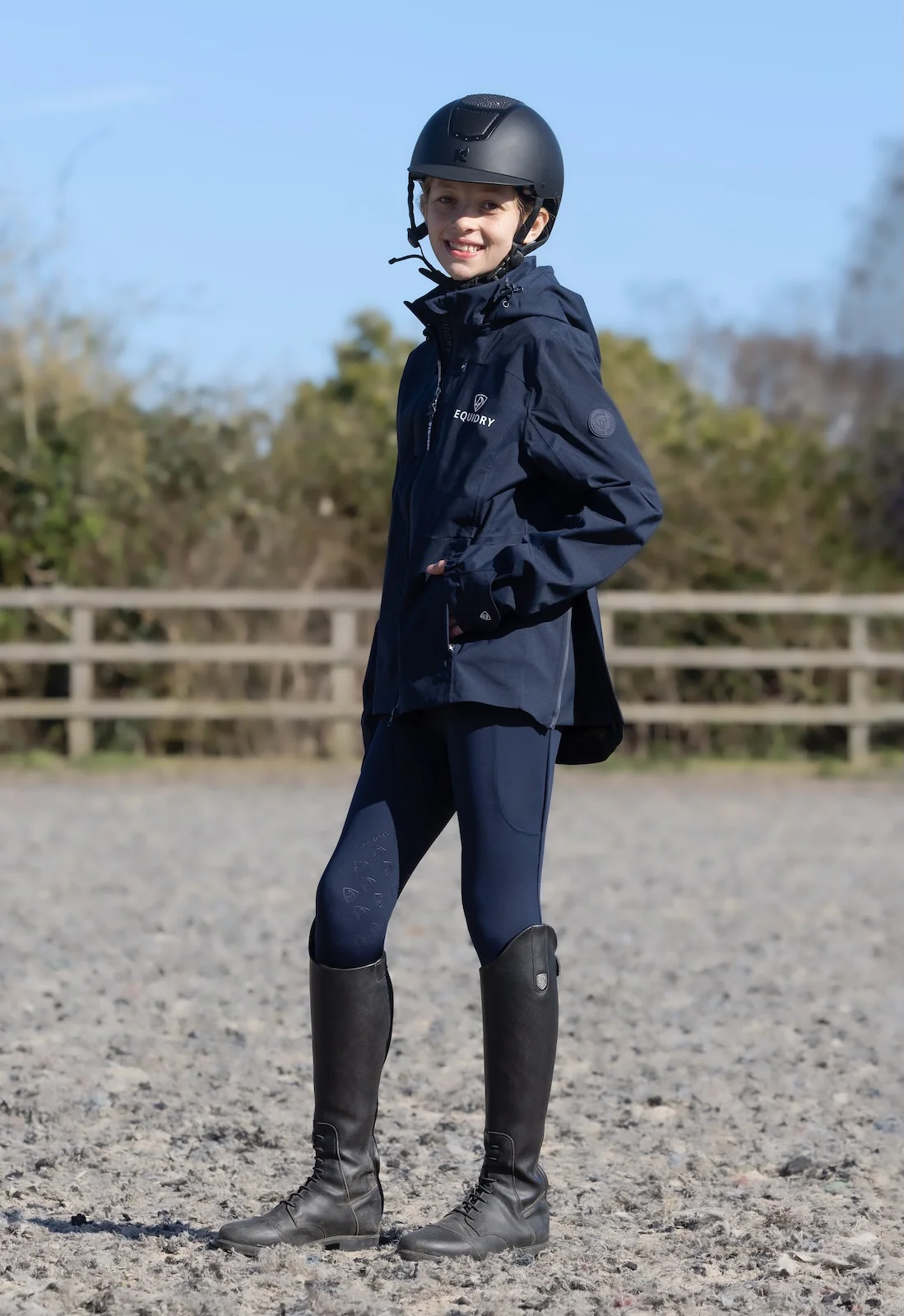 Varsha Waterproof Riding Jacket | Girl's | Navy - Image 12