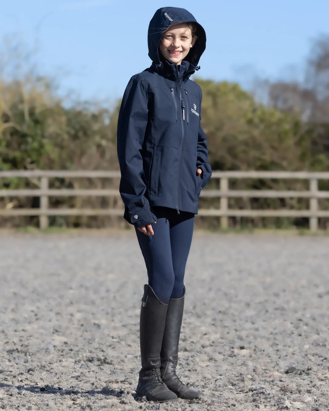Varsha Waterproof Riding Jacket | Girl's | Navy - Image 13