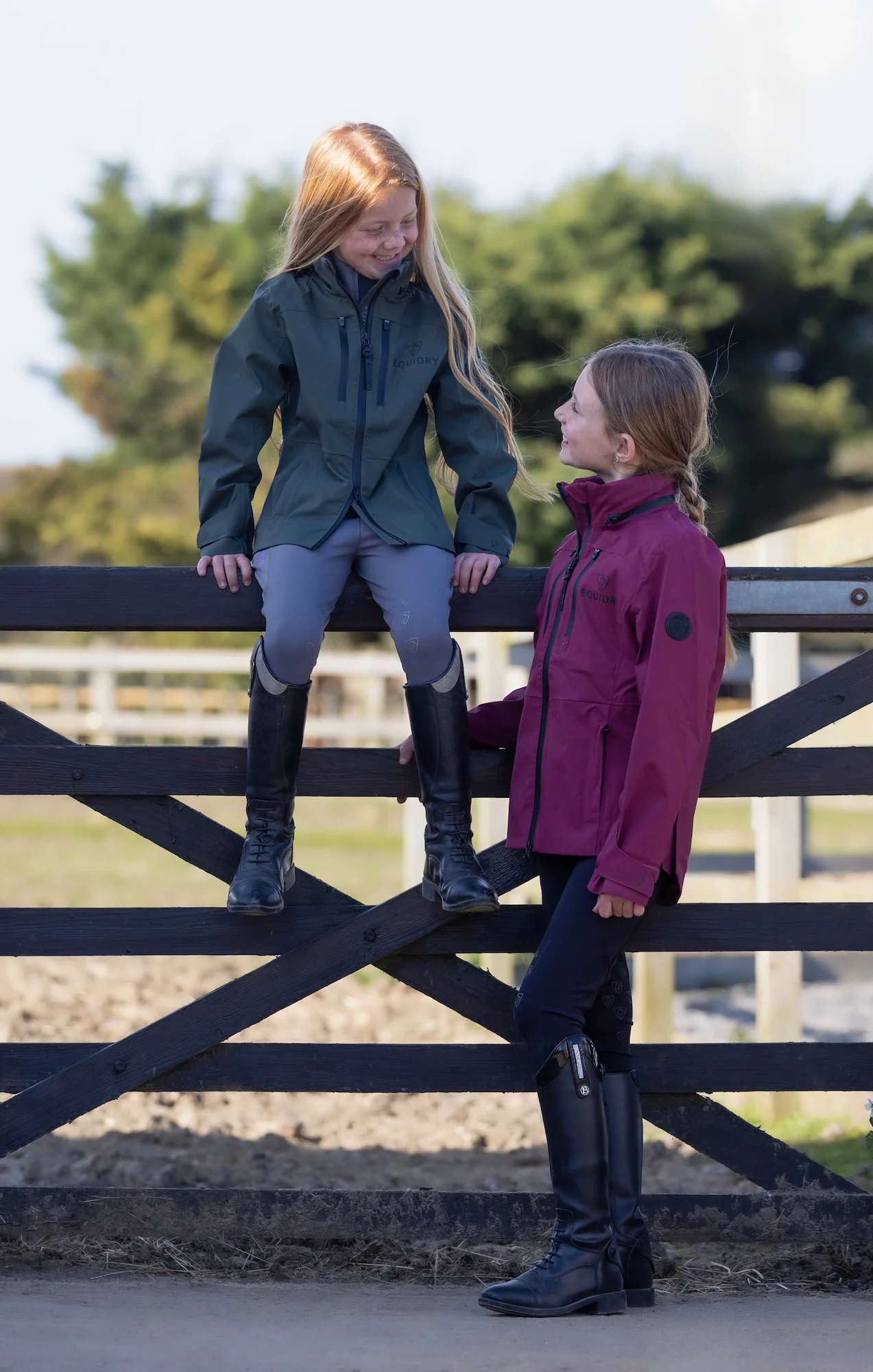Varsha Waterproof Riding Jacket | Girl's | Plum - Image 17