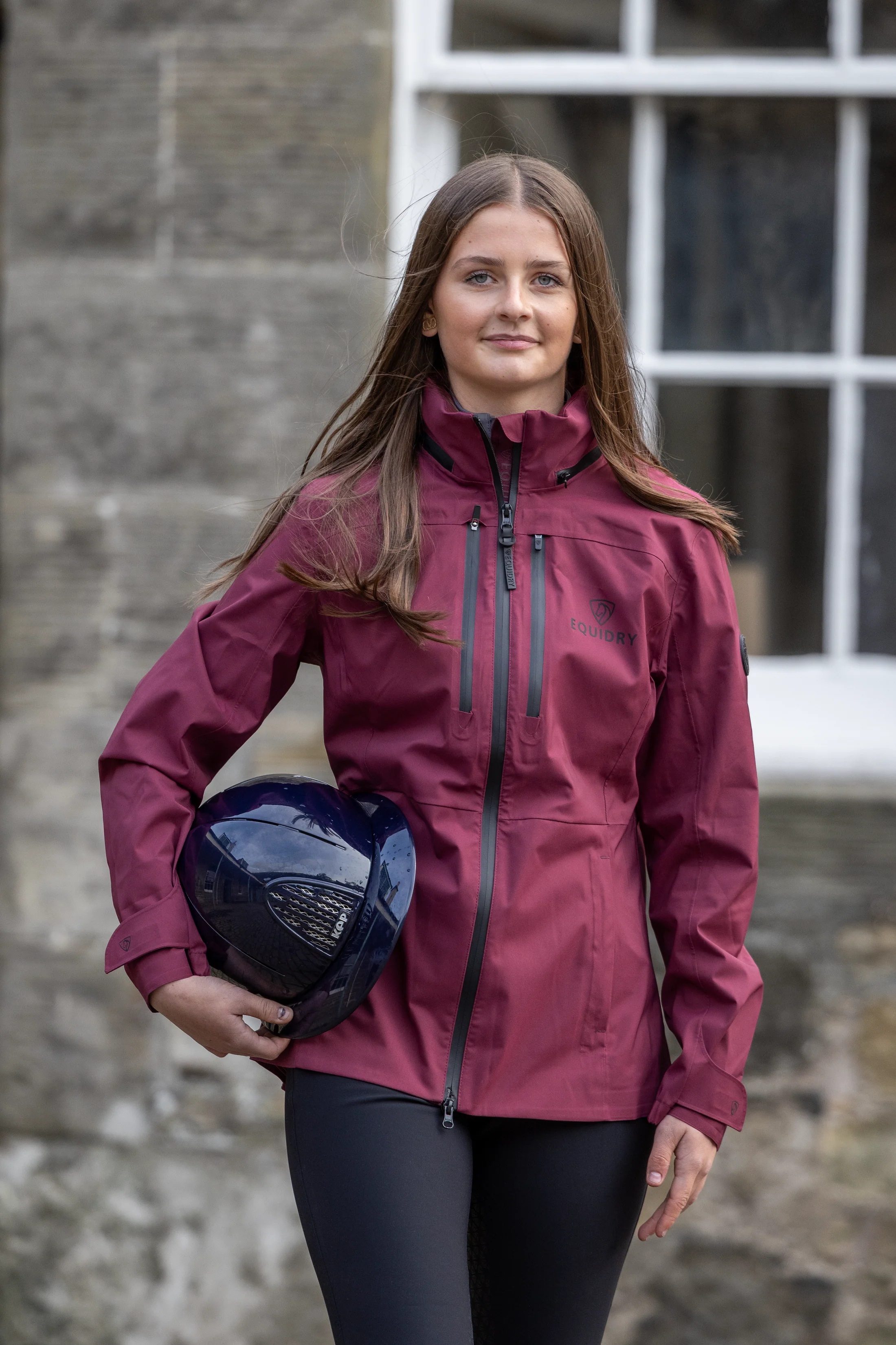 Varsha Waterproof Riding Jacket | Girl's | Plum - Image 3