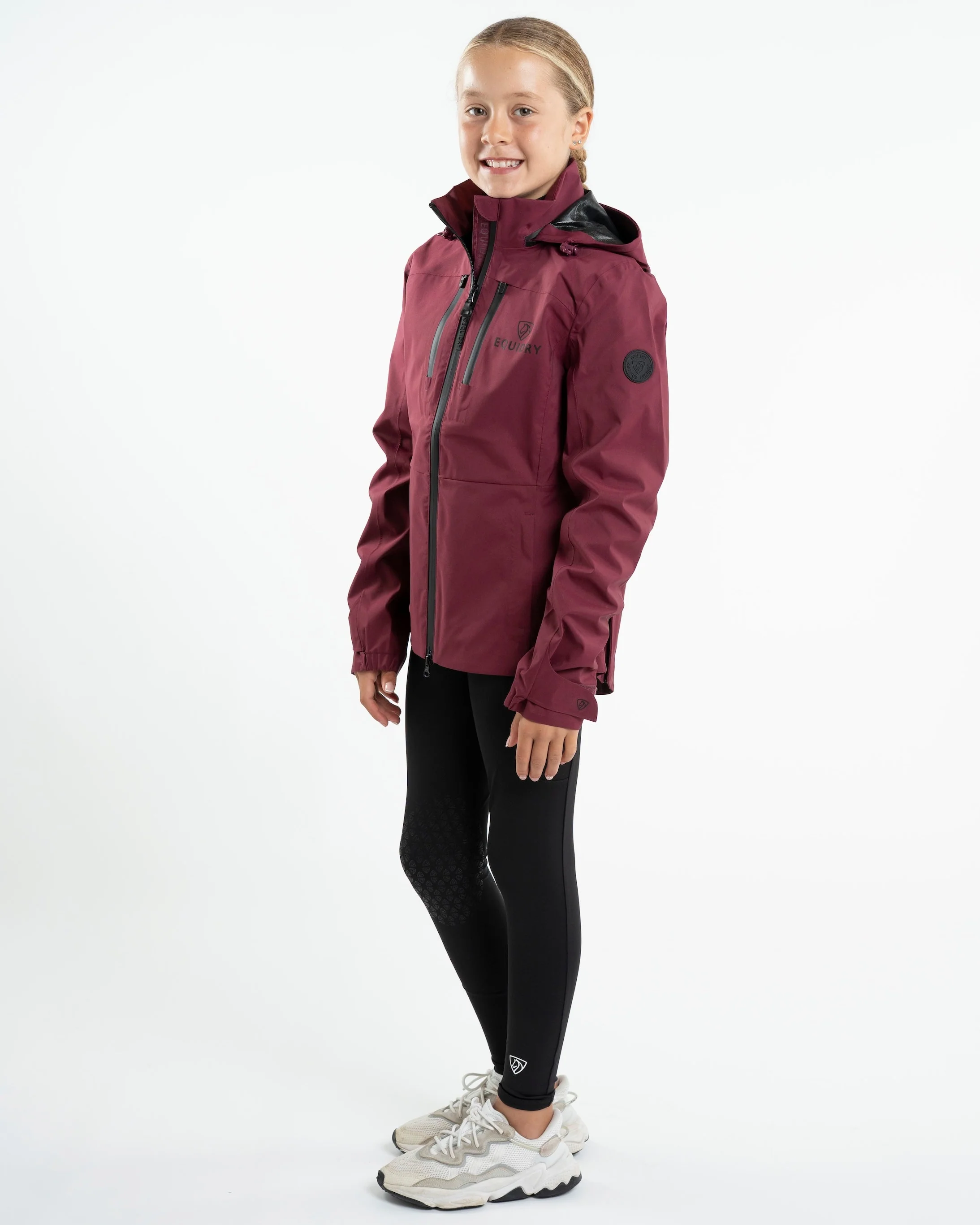 Varsha Waterproof Riding Jacket | Girl's | Plum - Image 9