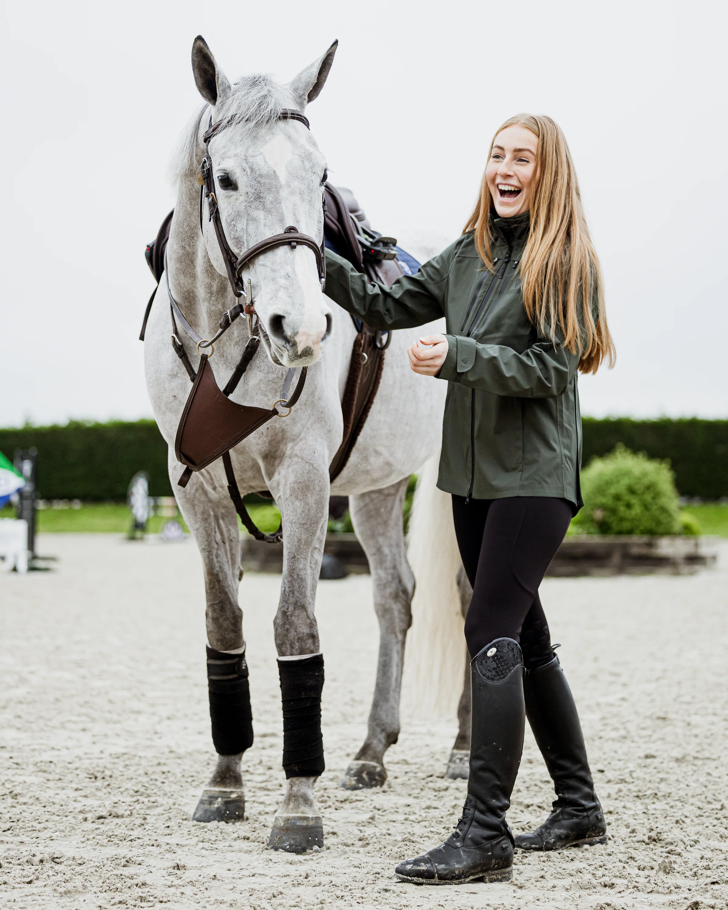 Varsha Waterproof Riding Jacket | Women's | Black Forest Green - Image 10