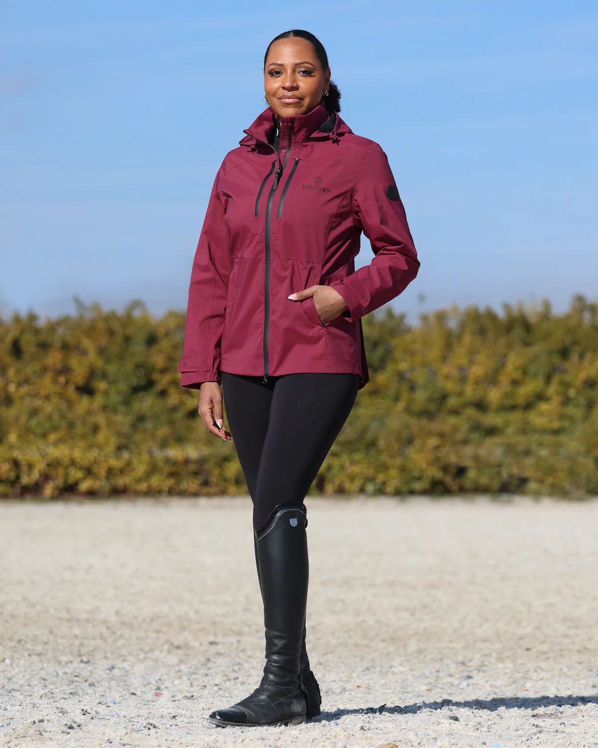 Varsha Waterproof Riding Jacket | Women's | Plum - Image 5
