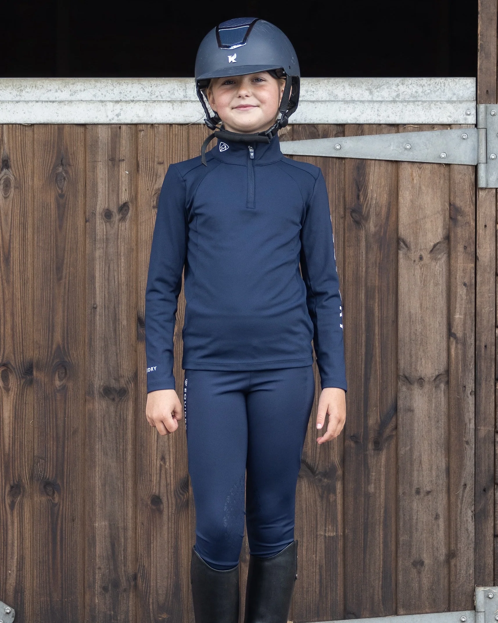 Children's Water Repellent Base Layer | Navy/White - Image 9