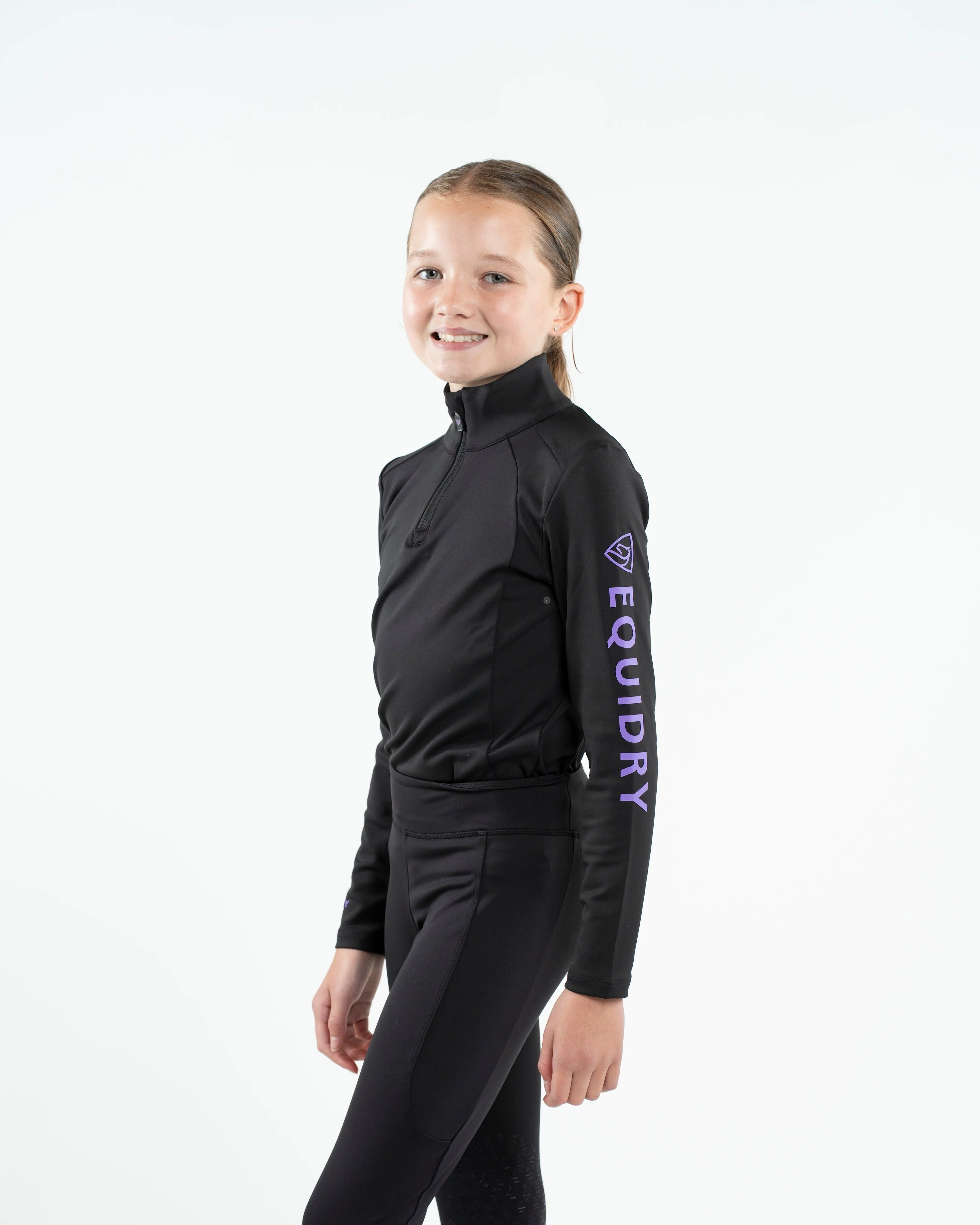 Children's Water Repellent Base Layer | Black/Lilac - Image 3