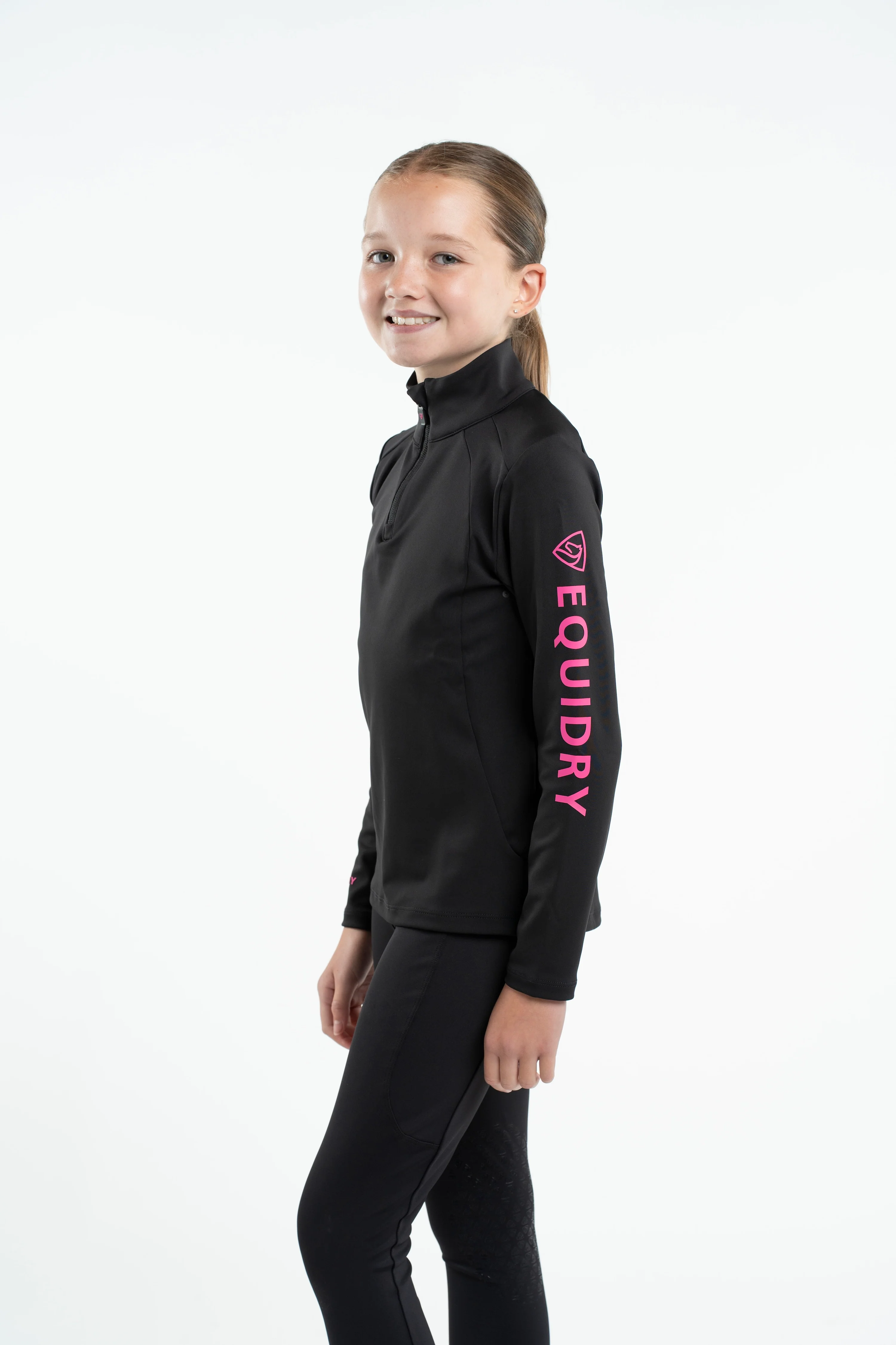Children's Water Repellent Base Layer | Black/Pink - Image 5
