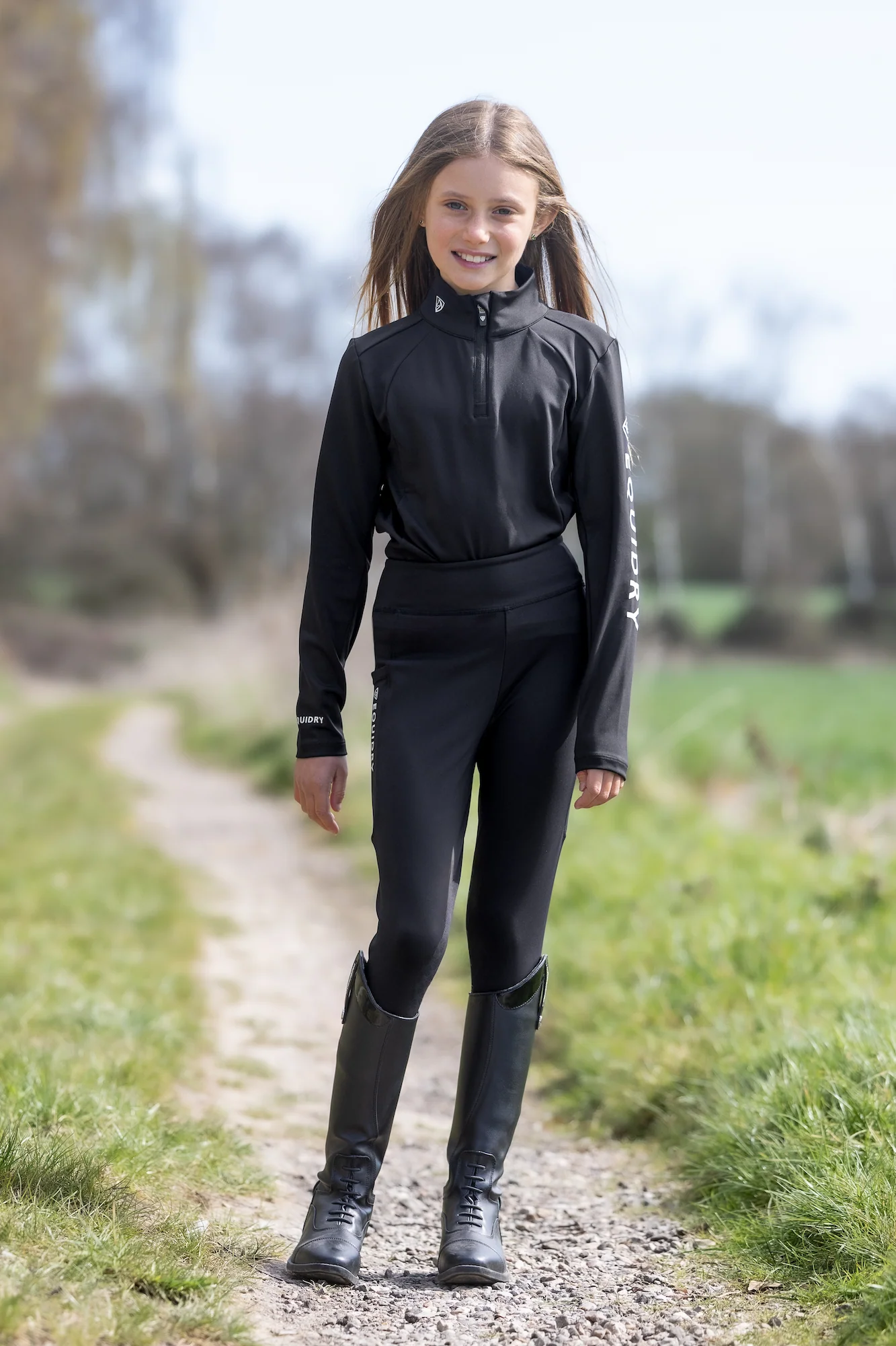 Children's Water Repellent Base Layer | Black/White - Image 6
