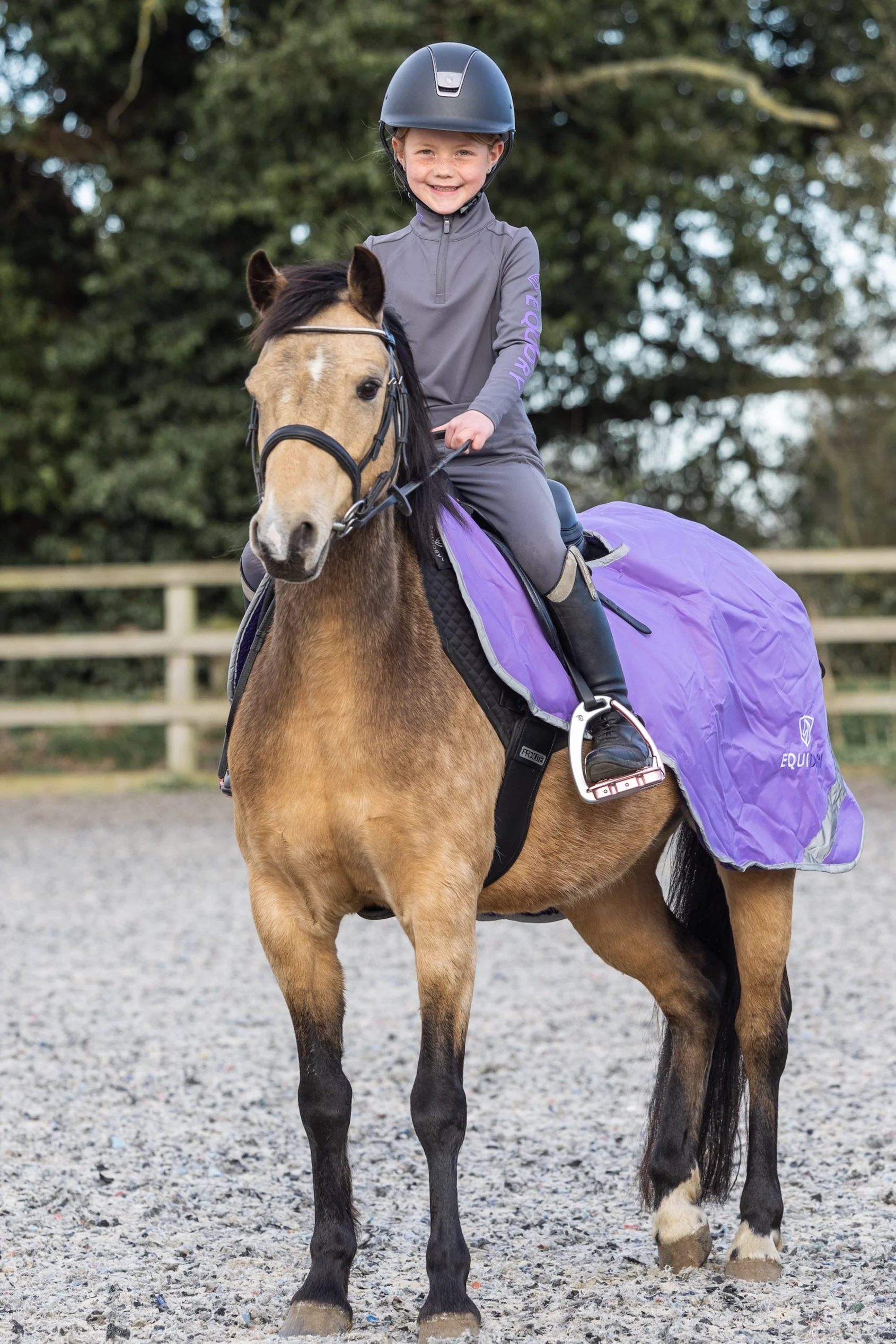 Children's Water Repellent Base Layer | Grey/Lilac - Image 2