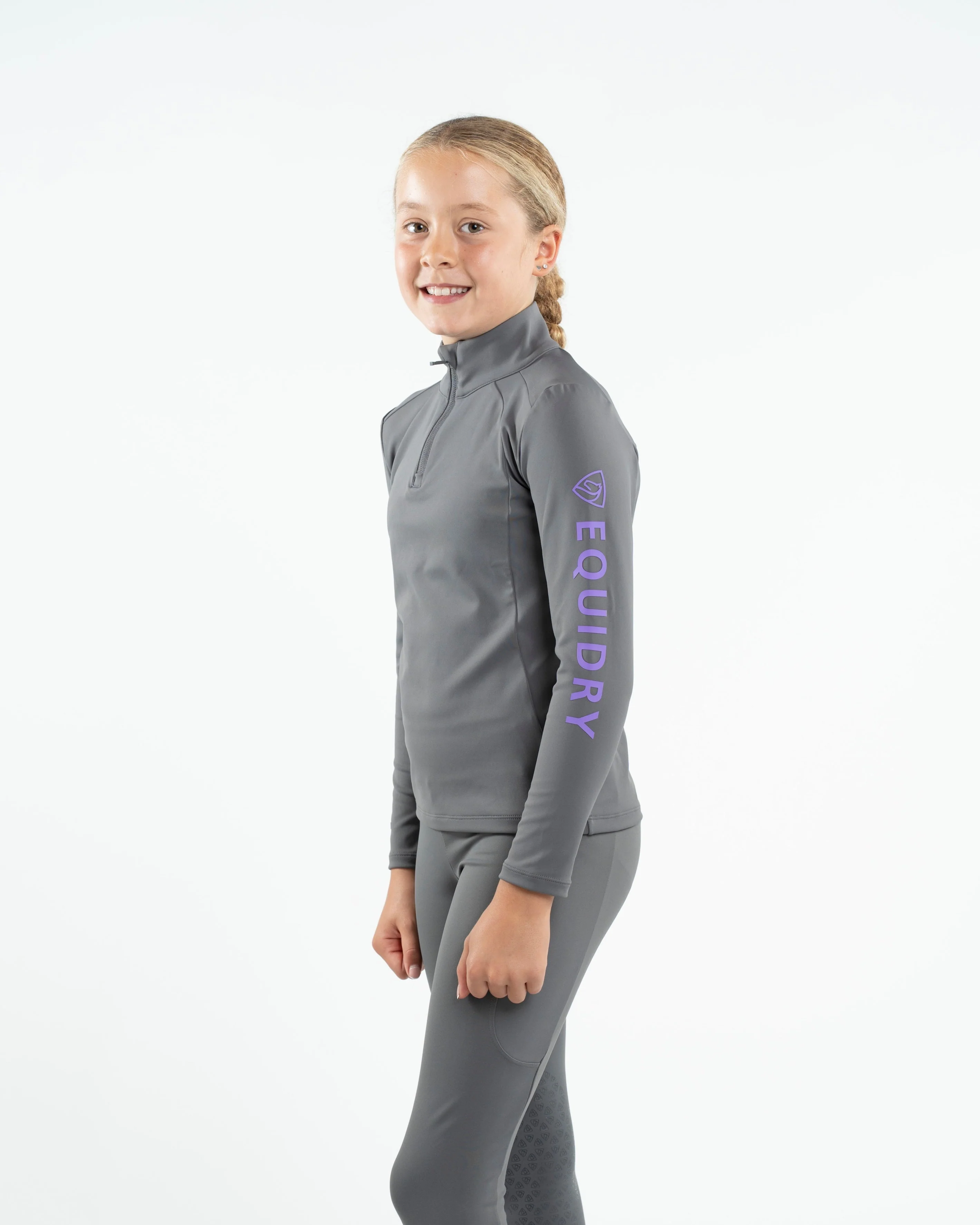 Children's Water Repellent Base Layer | Grey/Lilac - Image 4