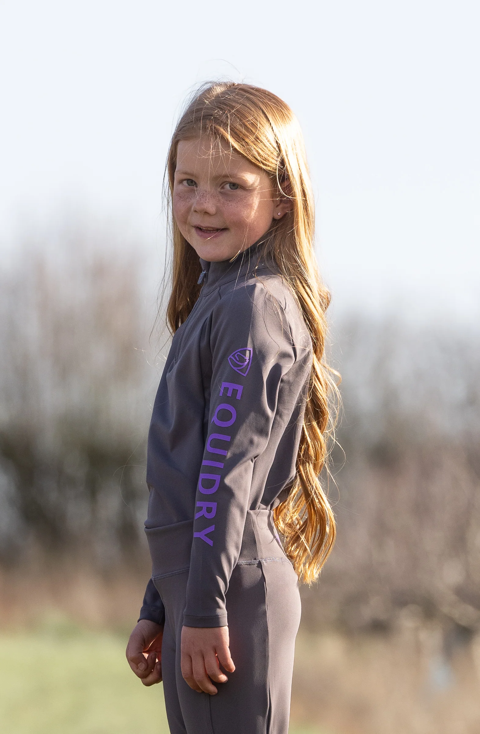 Children's Water Repellent Base Layer | Grey/Lilac - Image 7