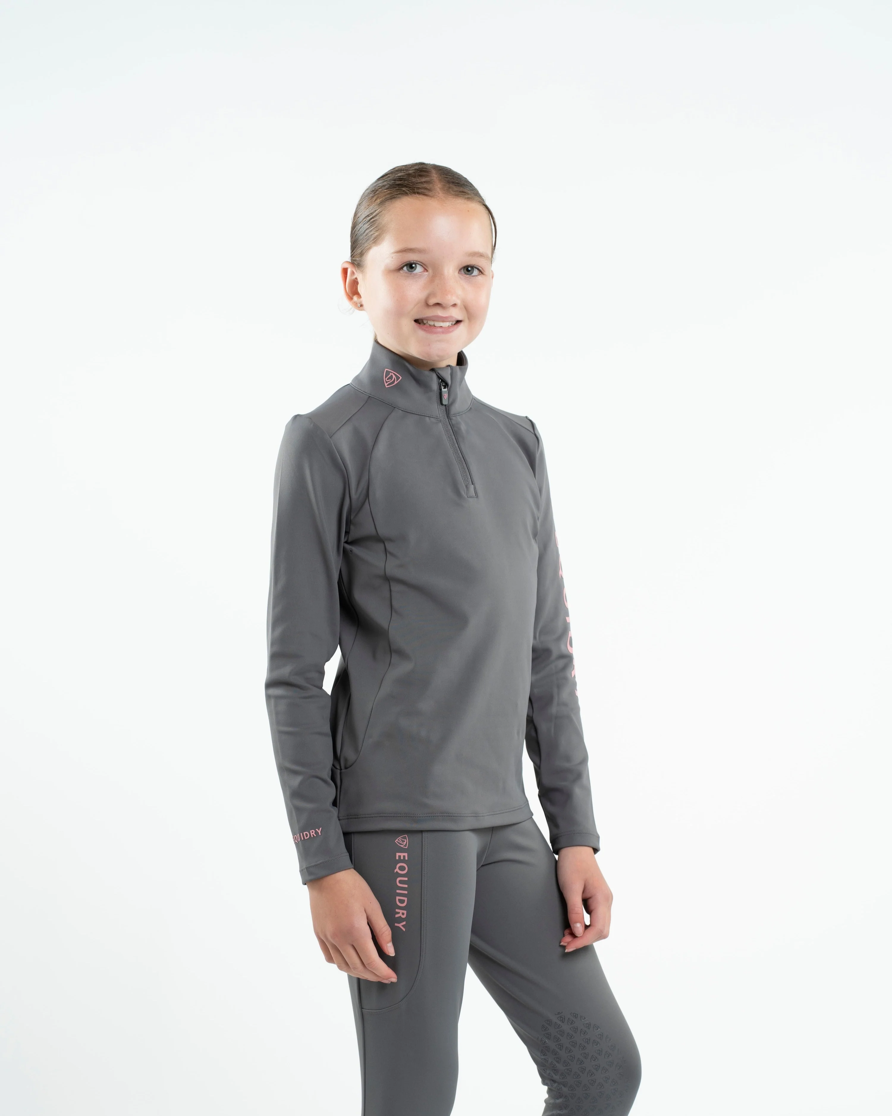 Children's Water Repellent Base Layer | Grey/Pale Pink