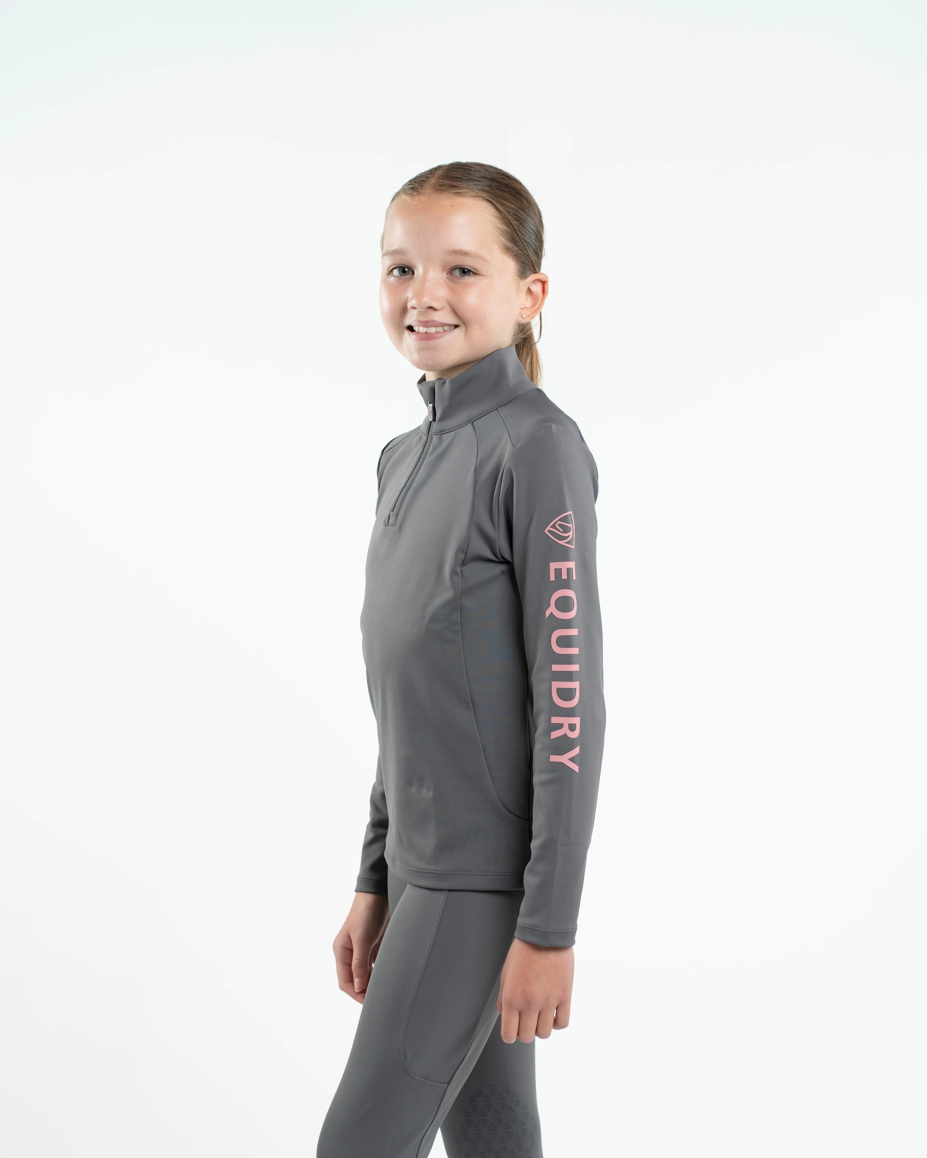 Children's Water Repellent Base Layer | Grey/Pale Pink - Image 5