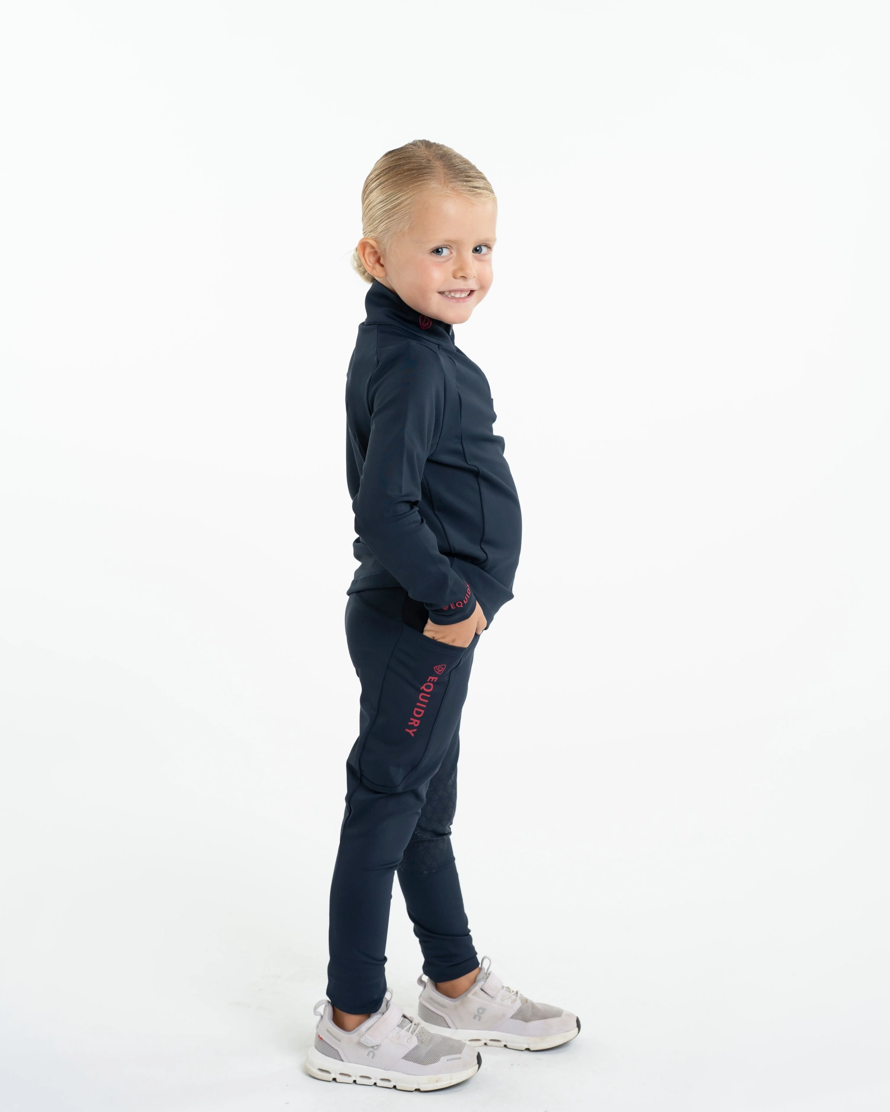 Children's Water Repellent Base Layer | Navy/Raspberry - Image 3