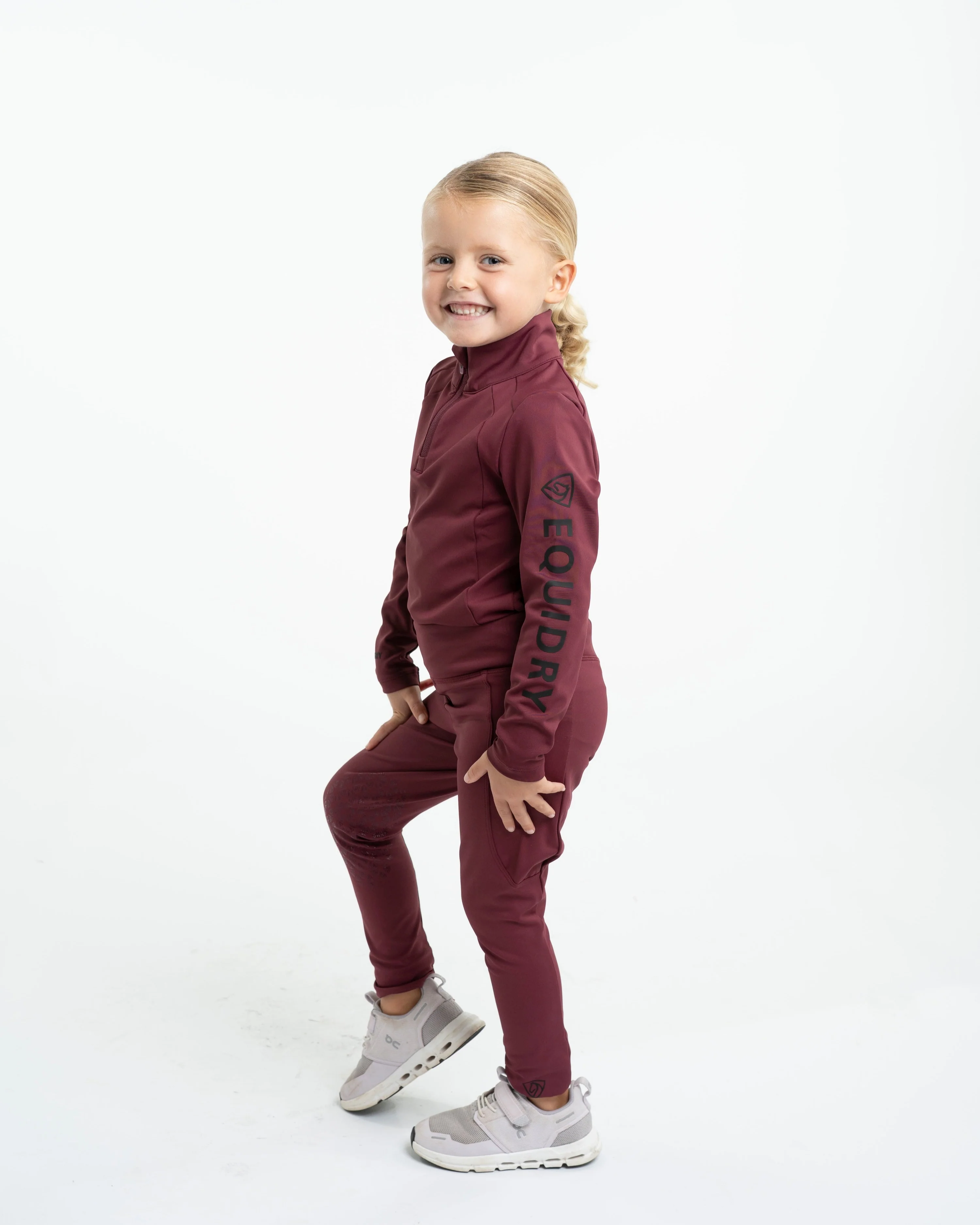 Children's Water Repellent Base Layer | Plum/Black - Image 3