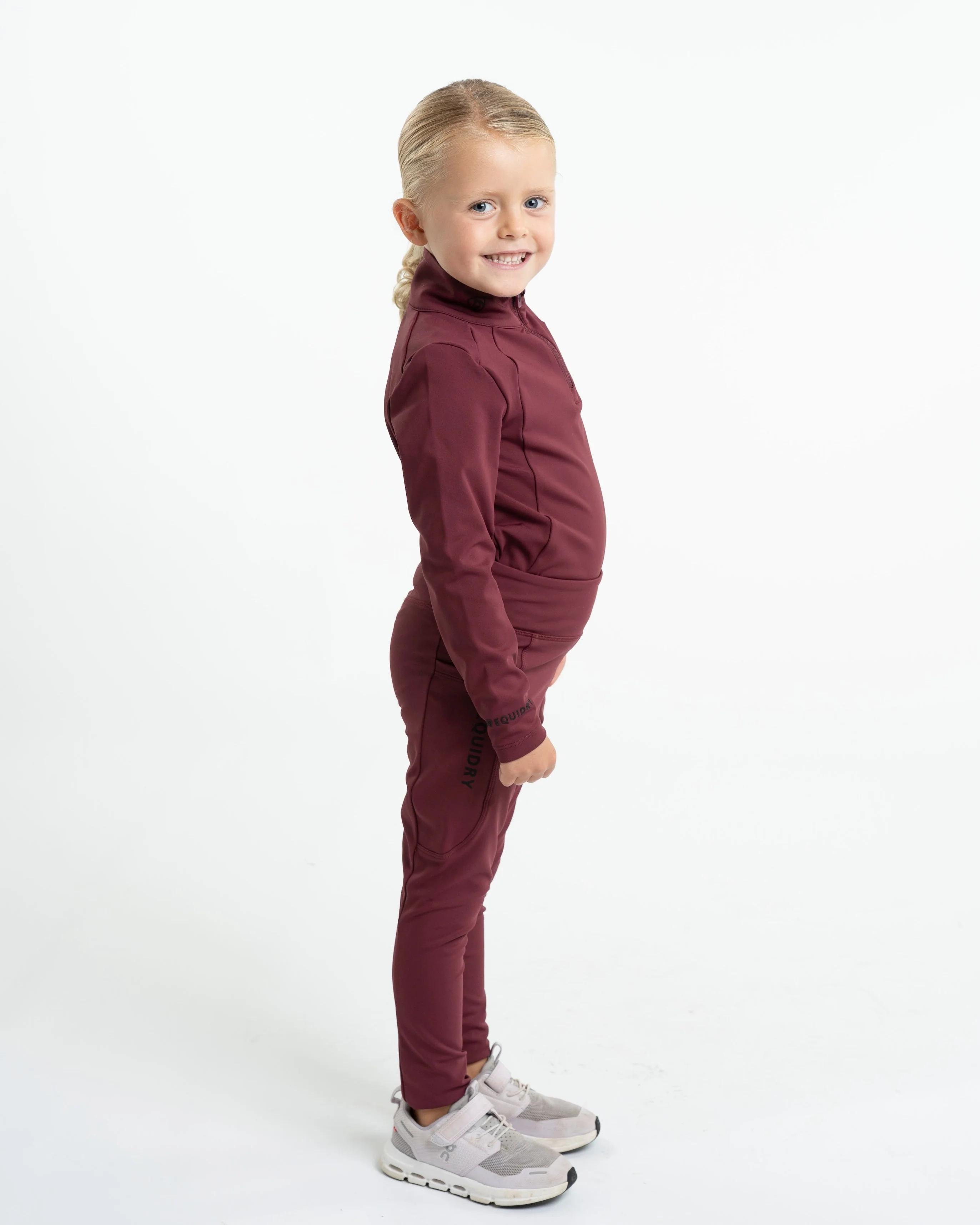 Children's Water Repellent Base Layer | Plum/Black - Image 4