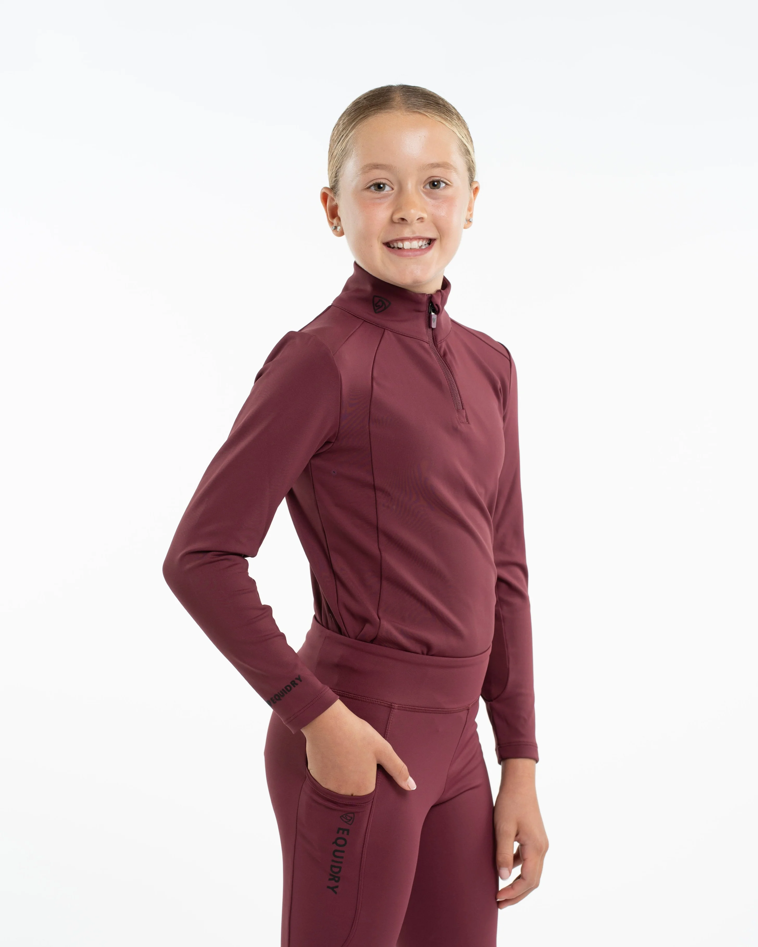 Children's Water Repellent Base Layer | Plum/Black - Image 7