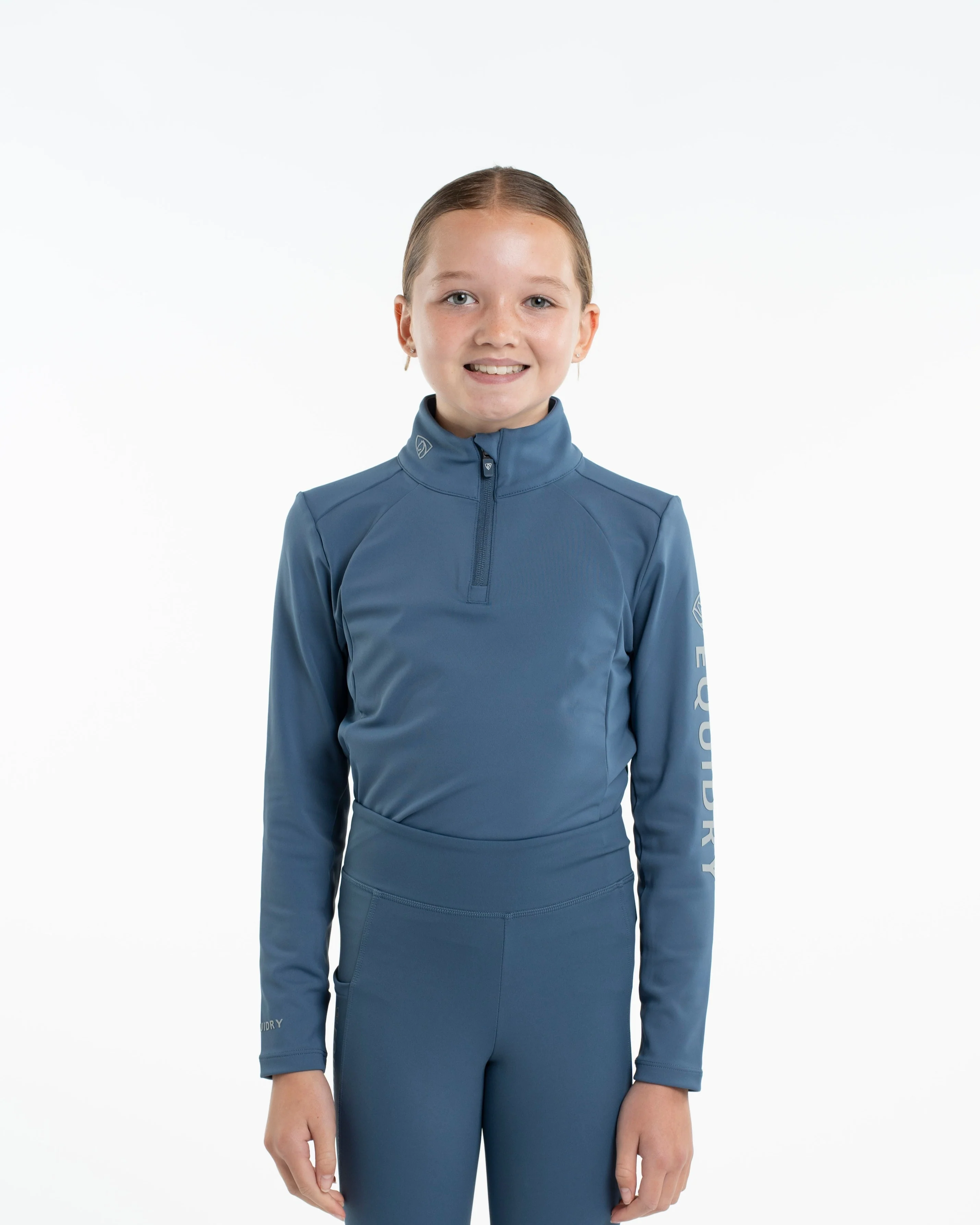 Children's Water Repellent Base Layer | Steel Blue/Silver