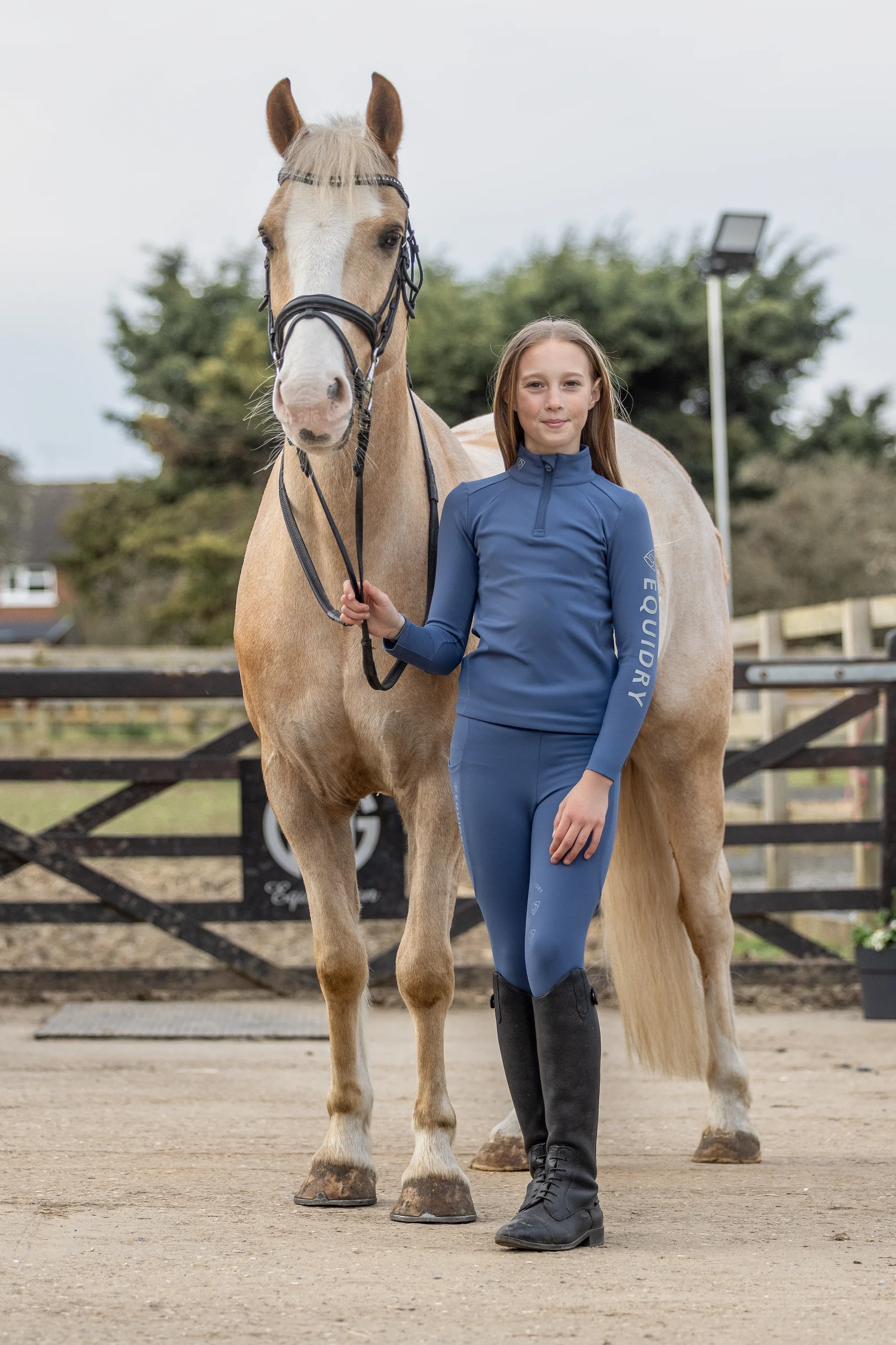 Children's Water Repellent Base Layer | Steel Blue/Silver - Image 2