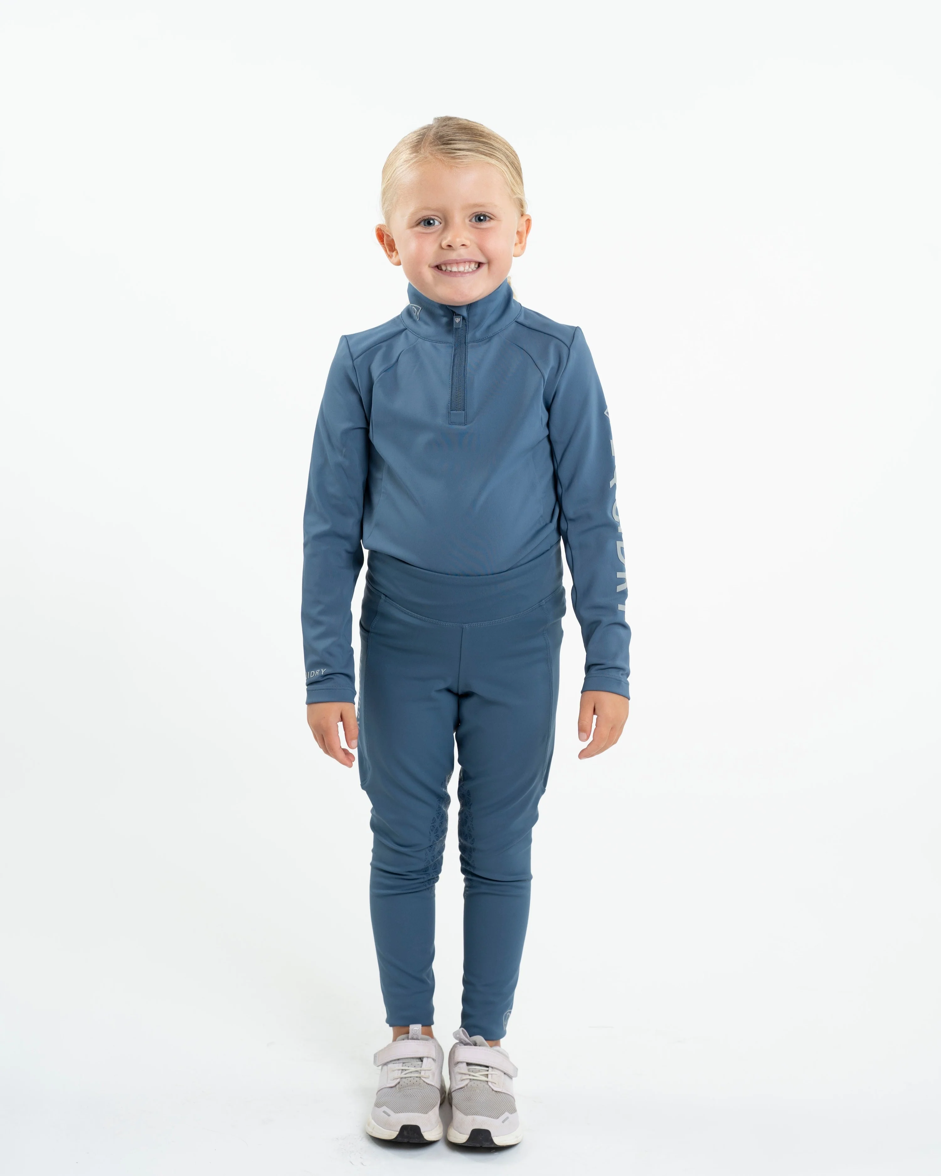 Children's Water Repellent Base Layer | Steel Blue/Silver - Image 4