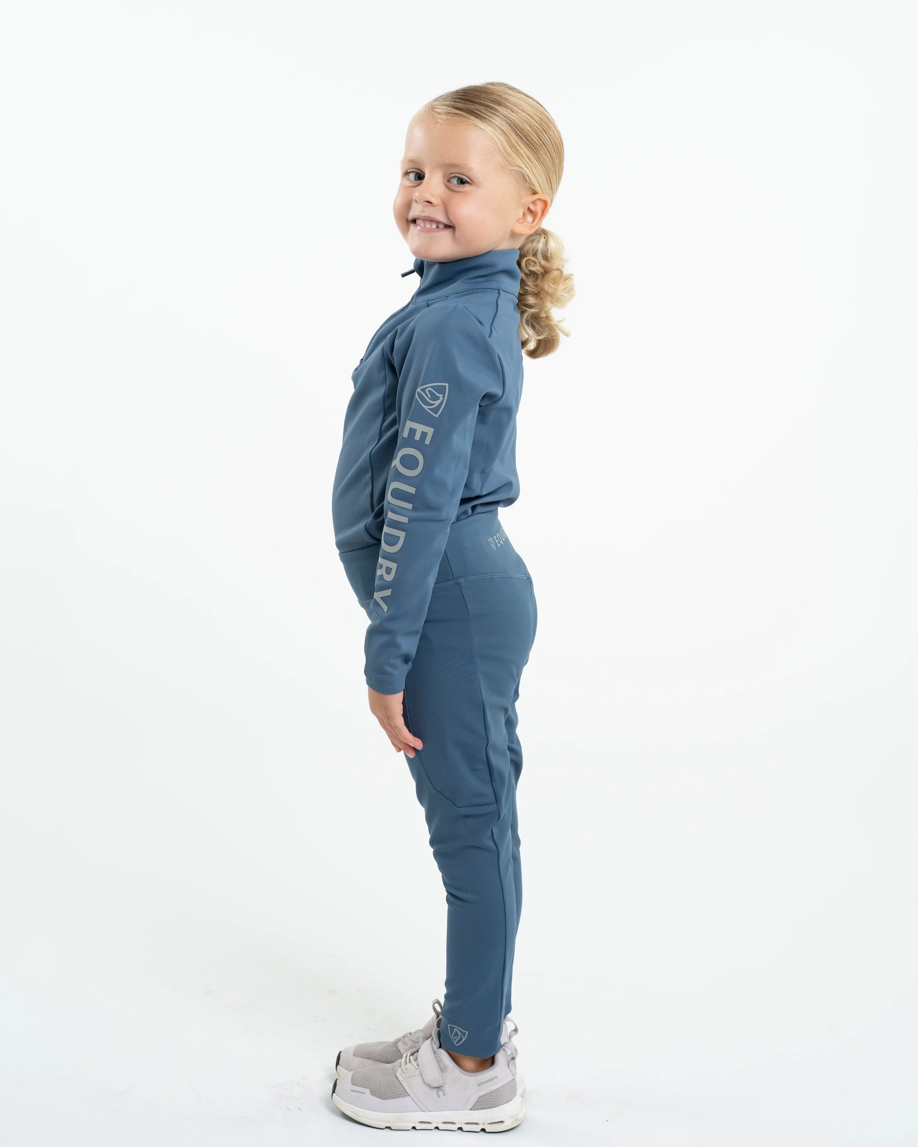 Children's Water Repellent Base Layer | Steel Blue/Silver - Image 6