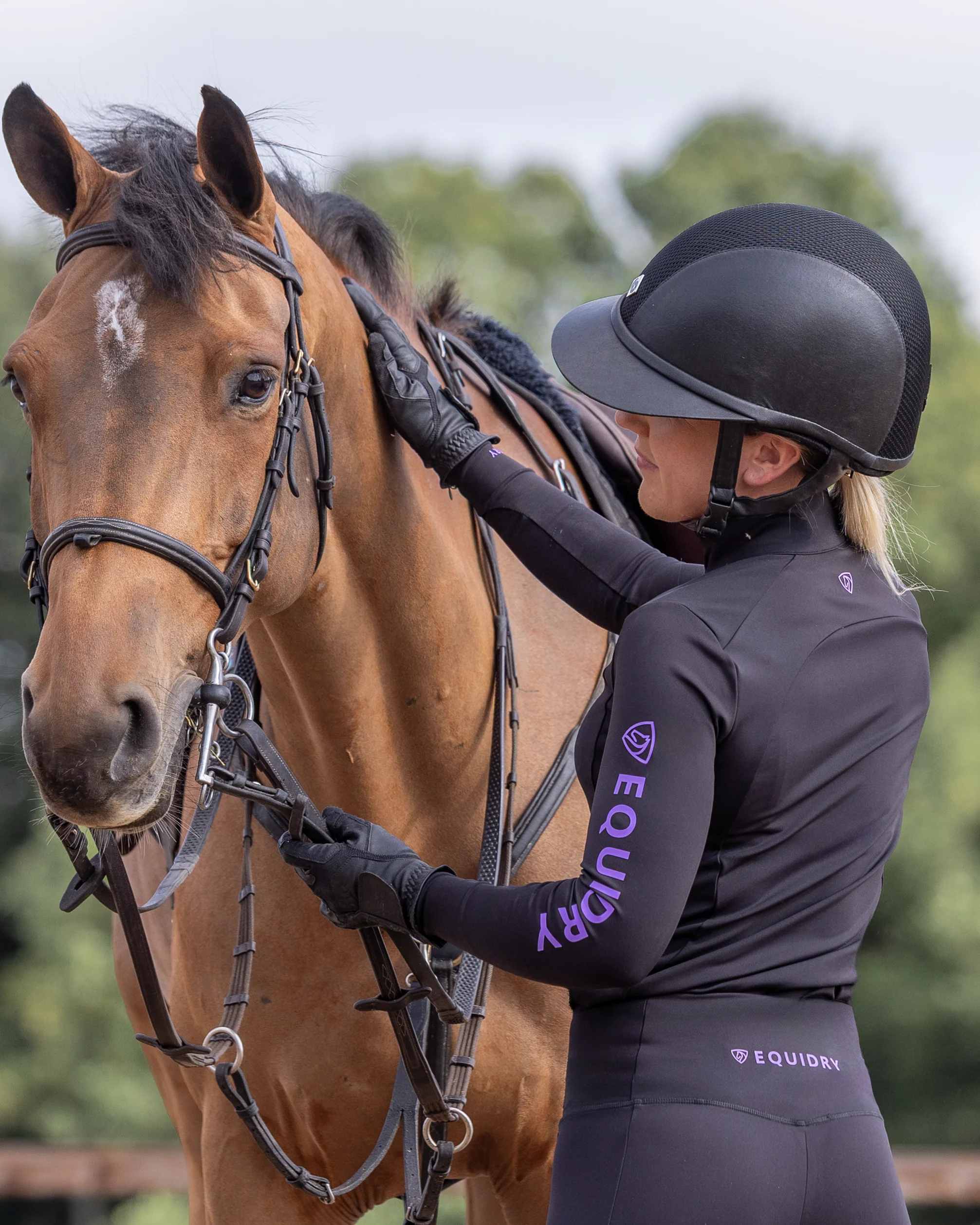 Women's Water Repellent Base Layer | Black/Lilac - Image 5