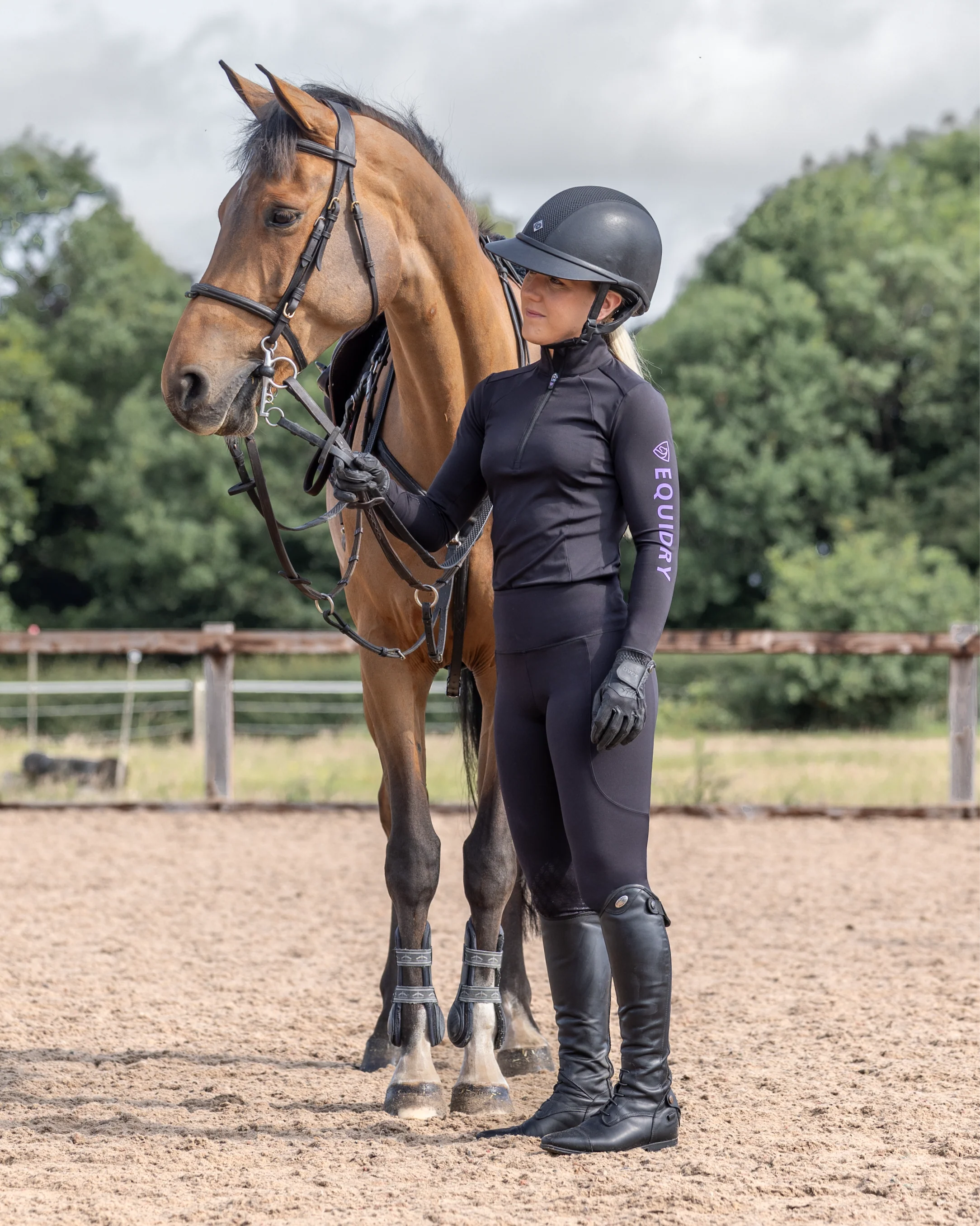 Women's Water Repellent Base Layer | Black/Lilac - Image 7