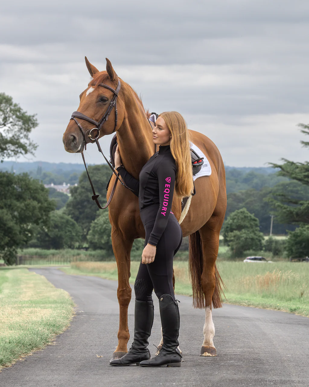 Women's Water Repellent Base Layer | Black/Pink - Image 2