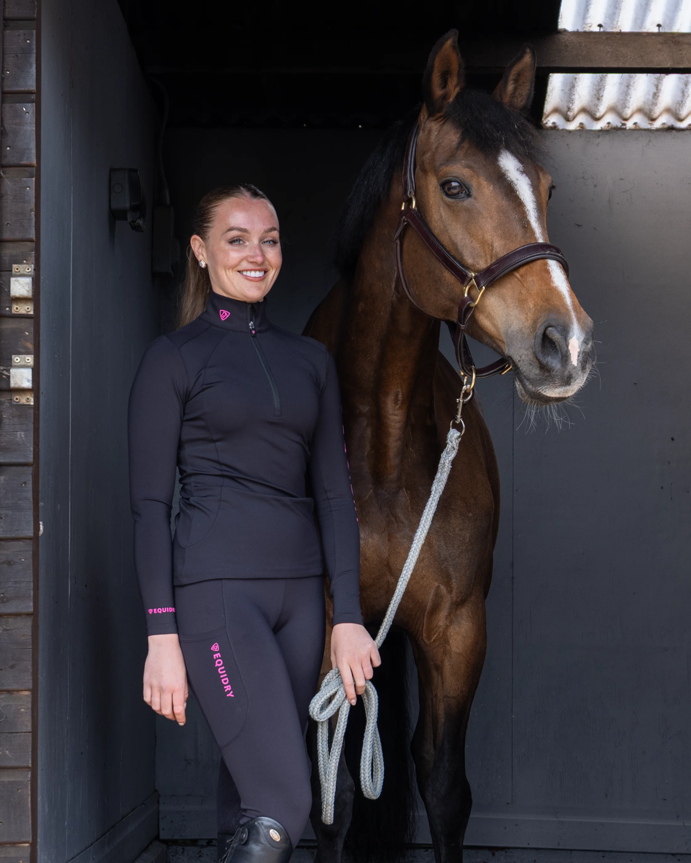 Women's Water Repellent Base Layer | Black/Pink - Image 5