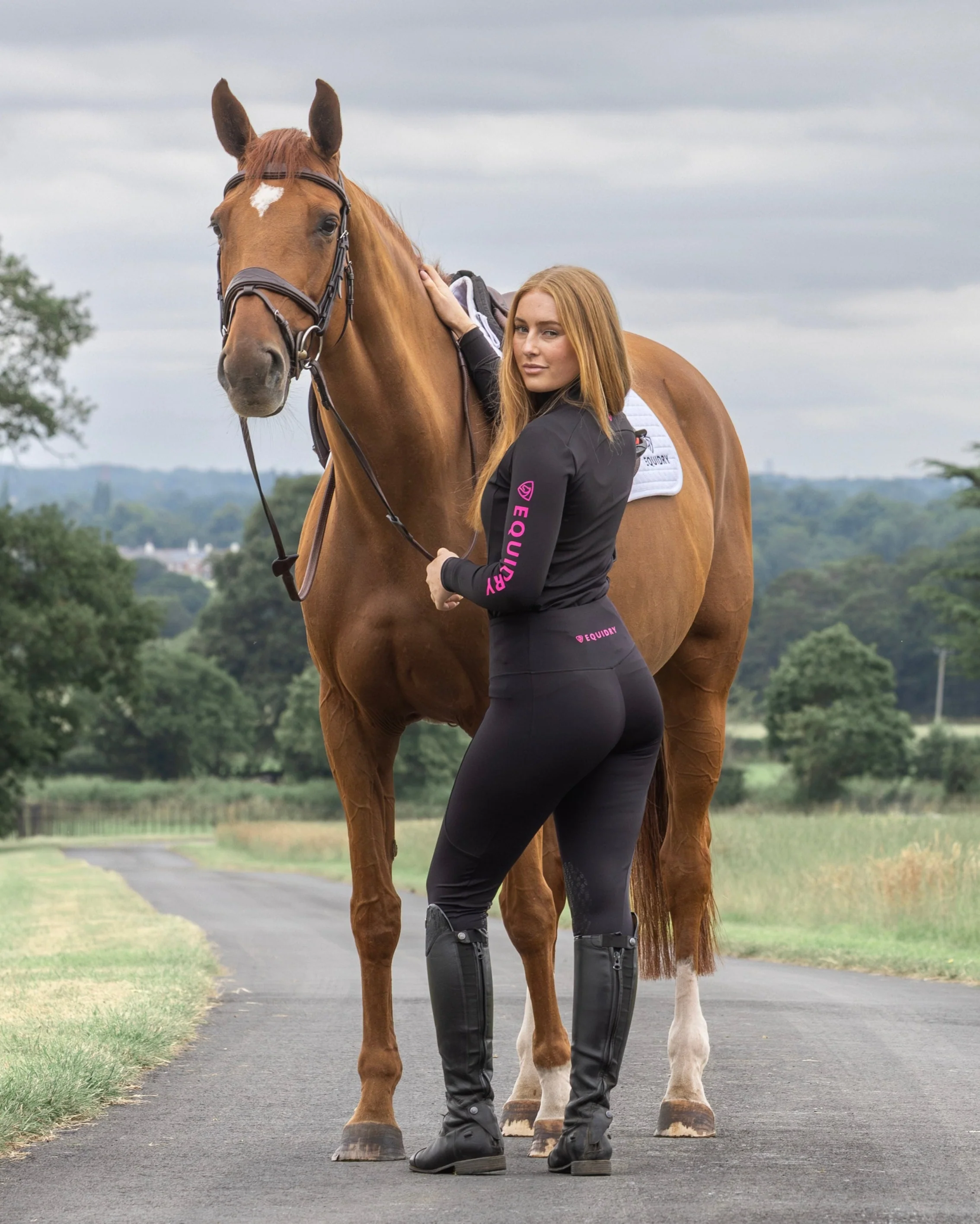 Women's Water Repellent Base Layer | Black/Pink - Image 7
