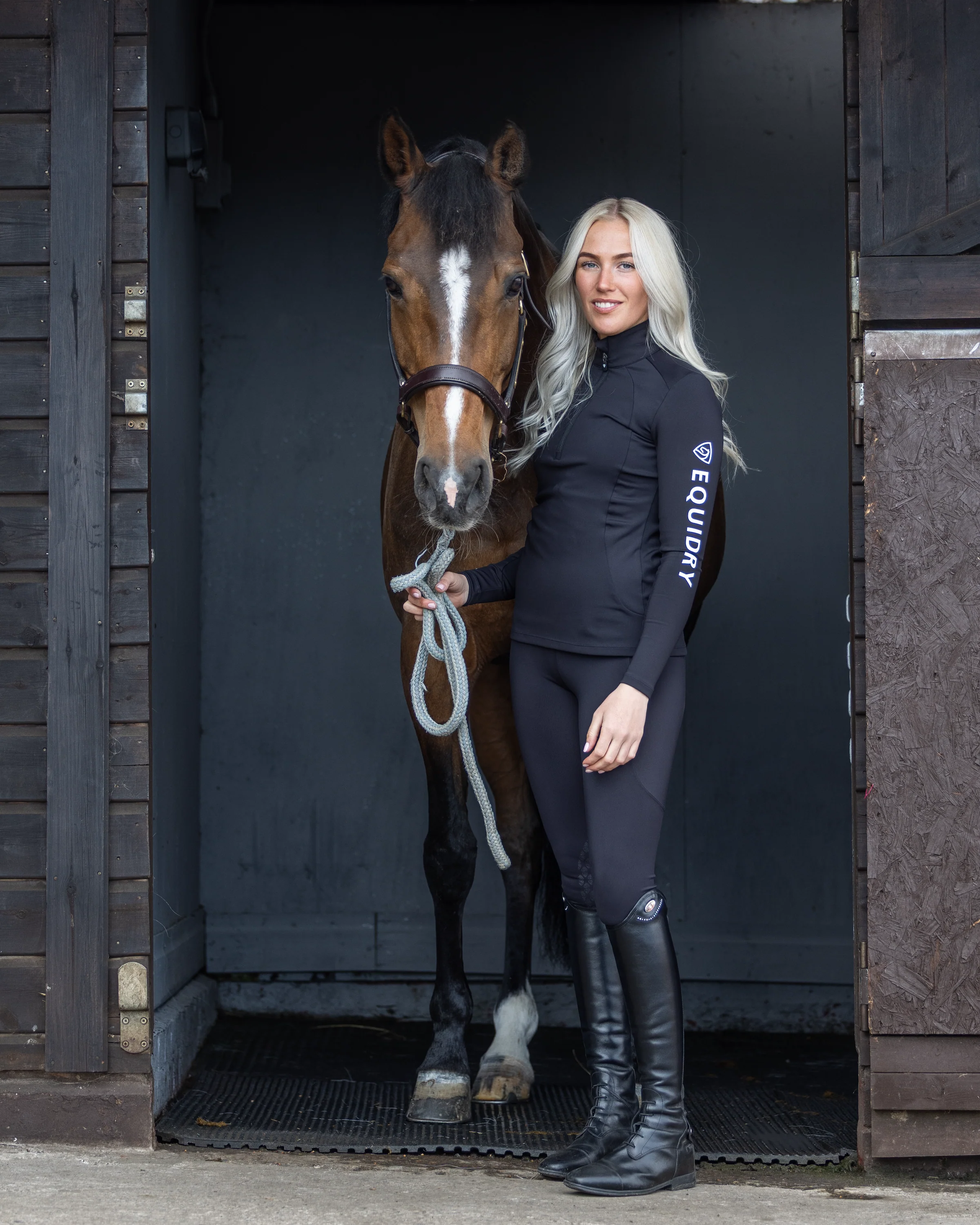 Women's Water Repellent Base Layer | Black/White - Image 7
