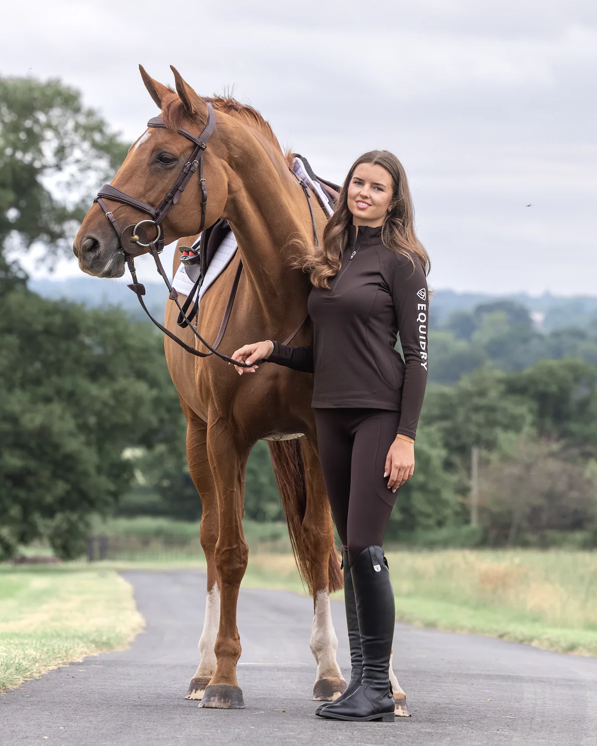 Women's Water Repellent Base Layer | Brown/White - Image 6