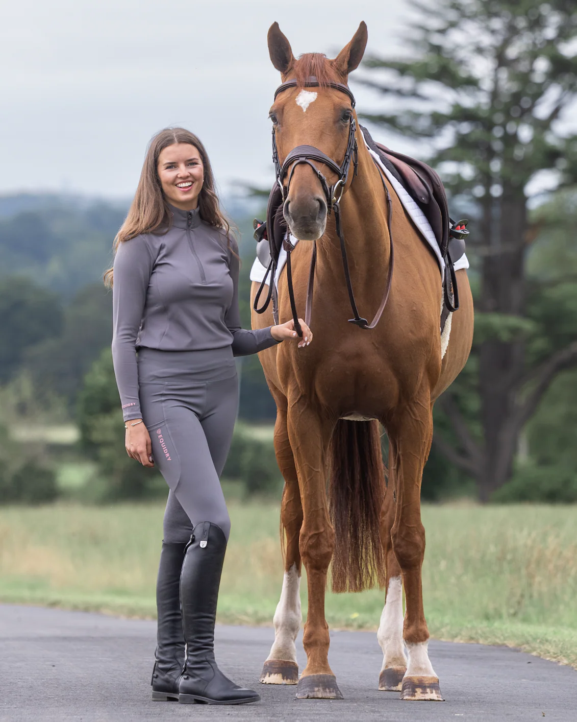 Women's Water Repellent Base Layer | Grey/Pale Pink - Image 6