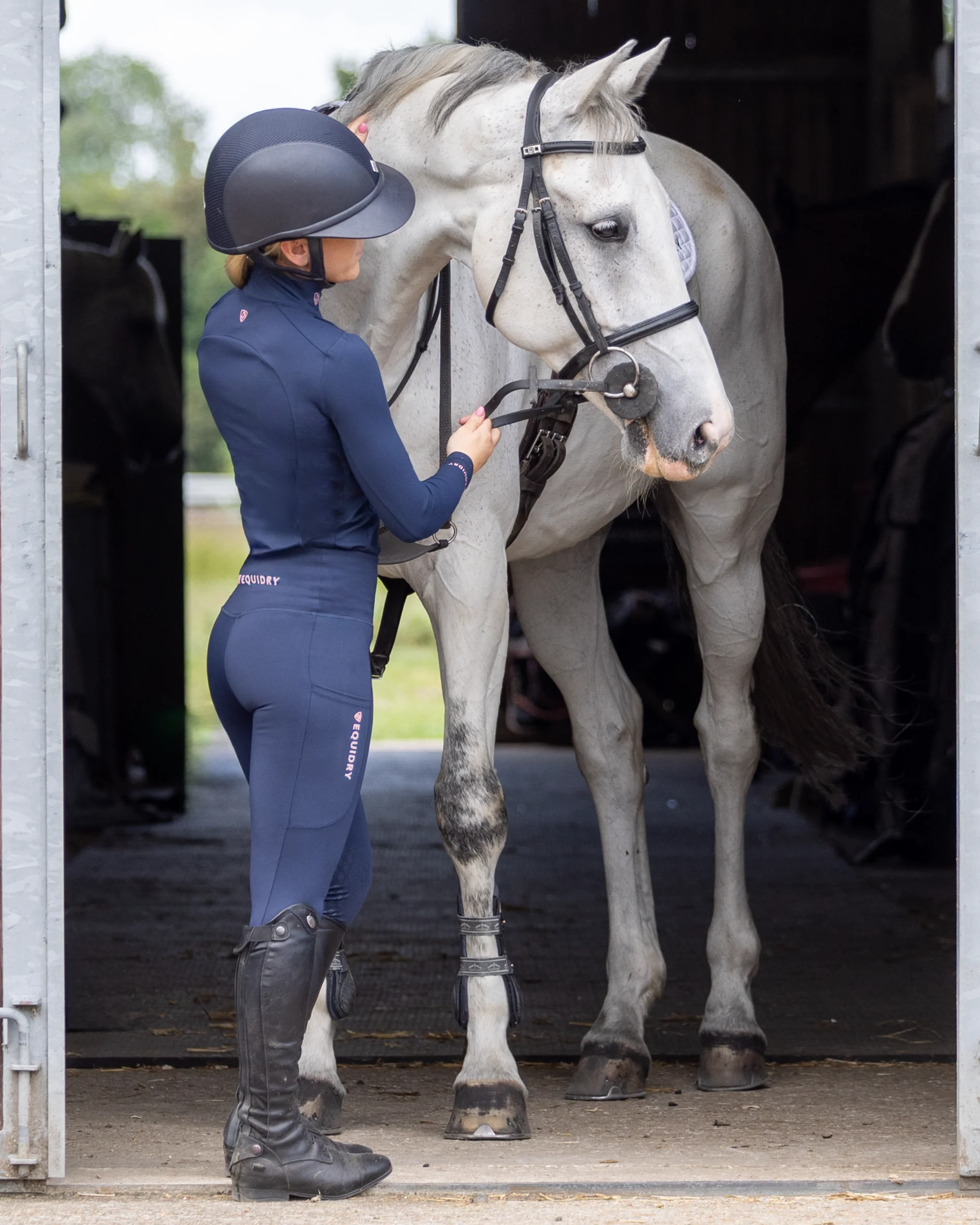 Women's Water Repellent Base Layer | Navy/Pale Pink - Image 6