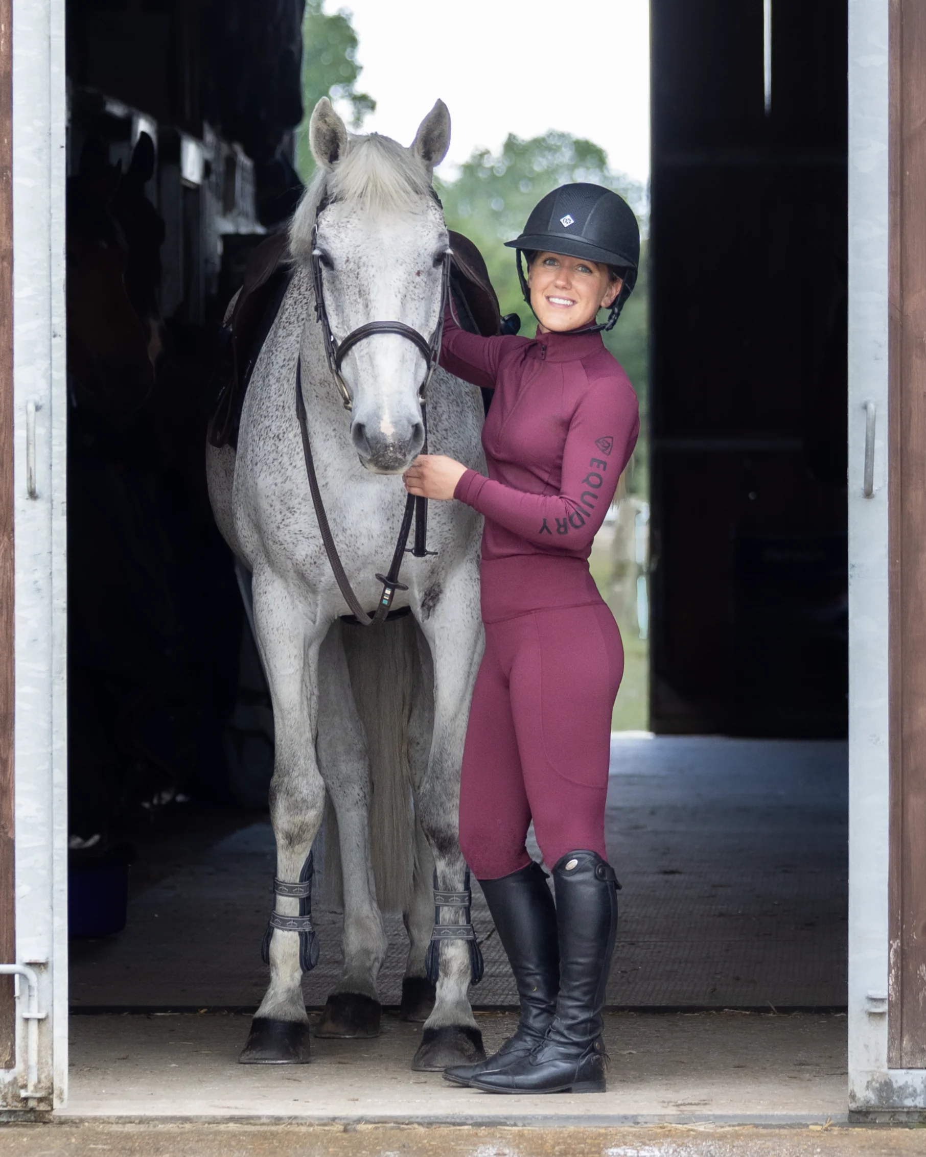 Women's Water Repellent Base Layer | Plum/Black - Image 5