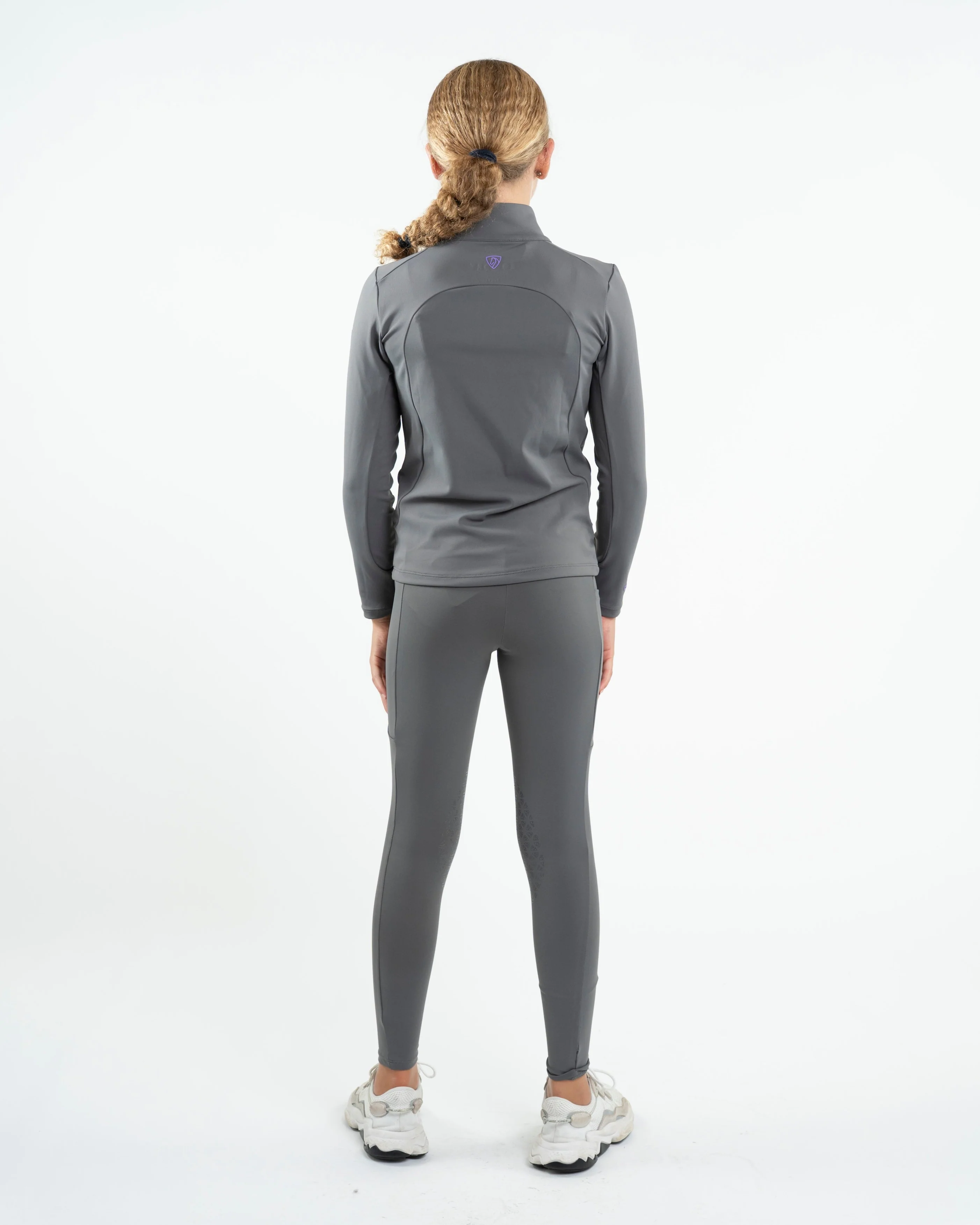 Water Repellent Leggings | Knee Grip | Children's Grey/Lilac - Image 4