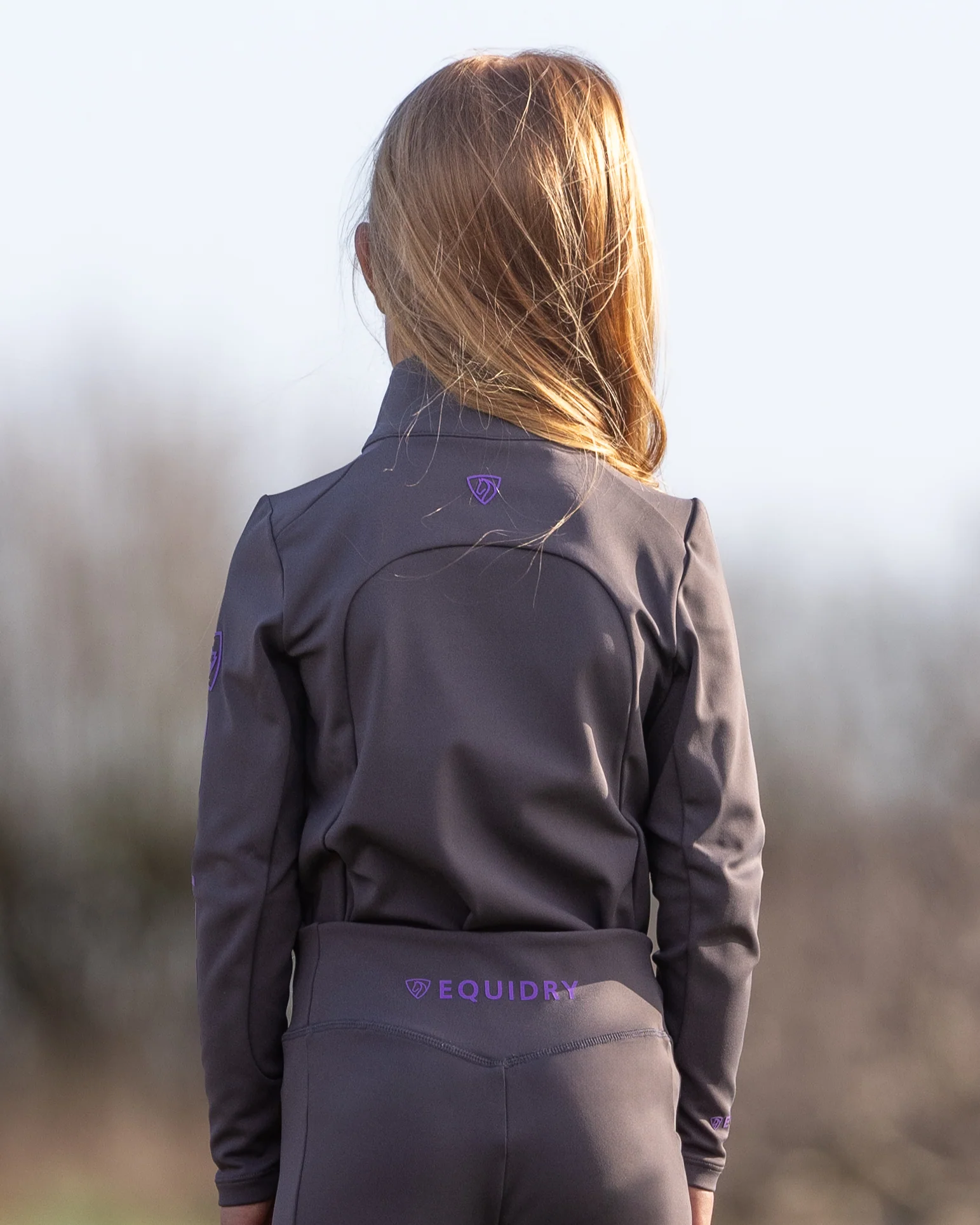 Children's Water Repellent Base Layer | Grey/Lilac - Image 8