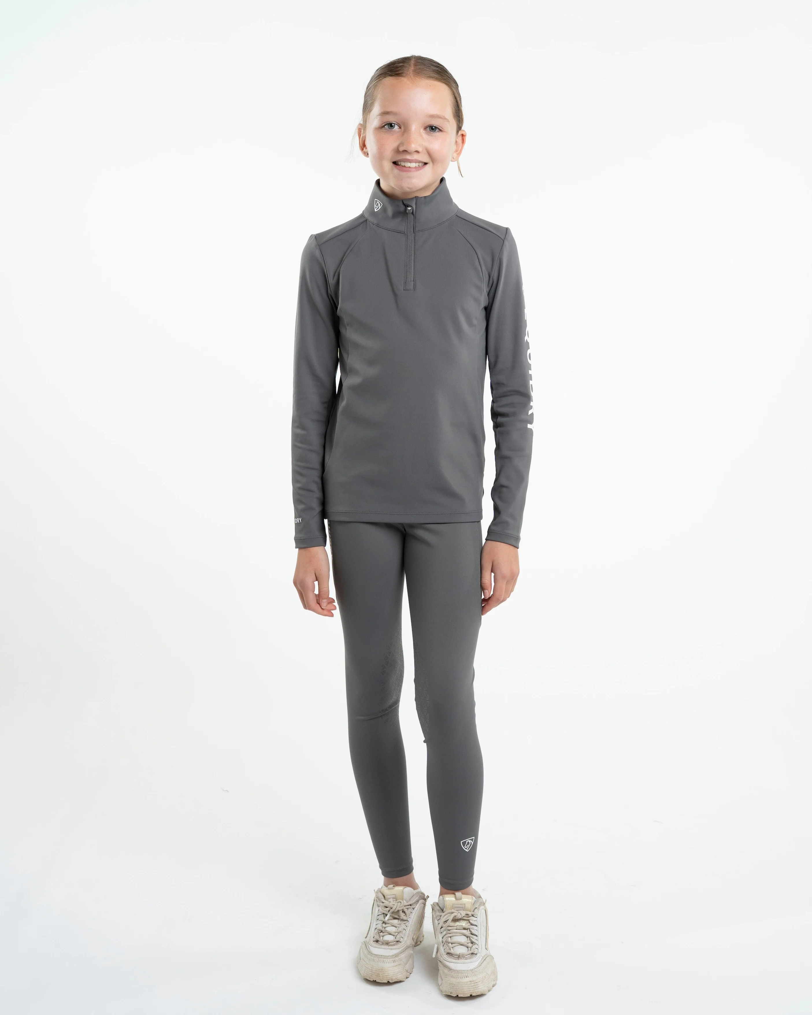 Water Repellent Leggings | Knee Grip | Children's Grey/White - Image 3