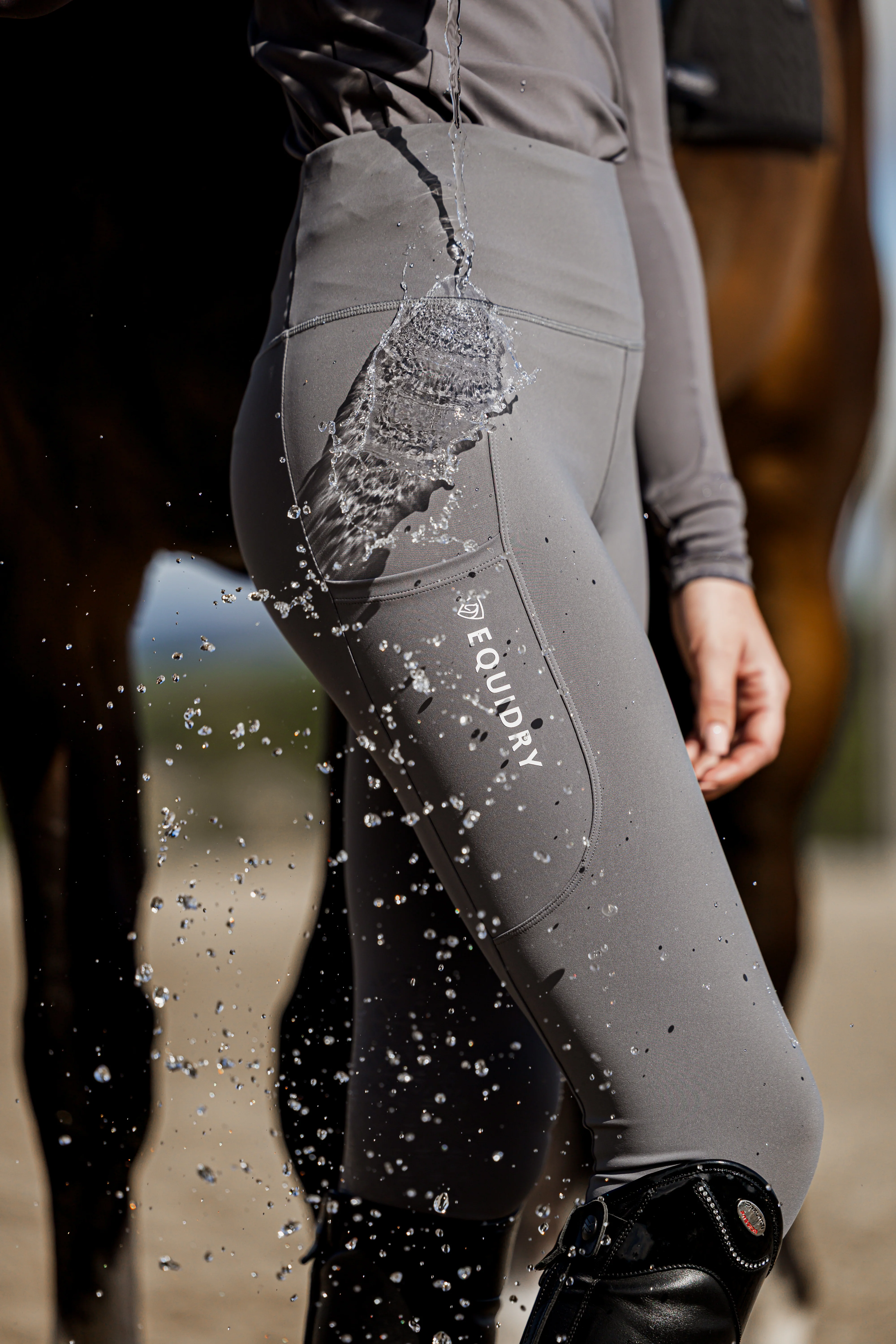 Water Repellent Leggings | Women's Grey/White - Image 5
