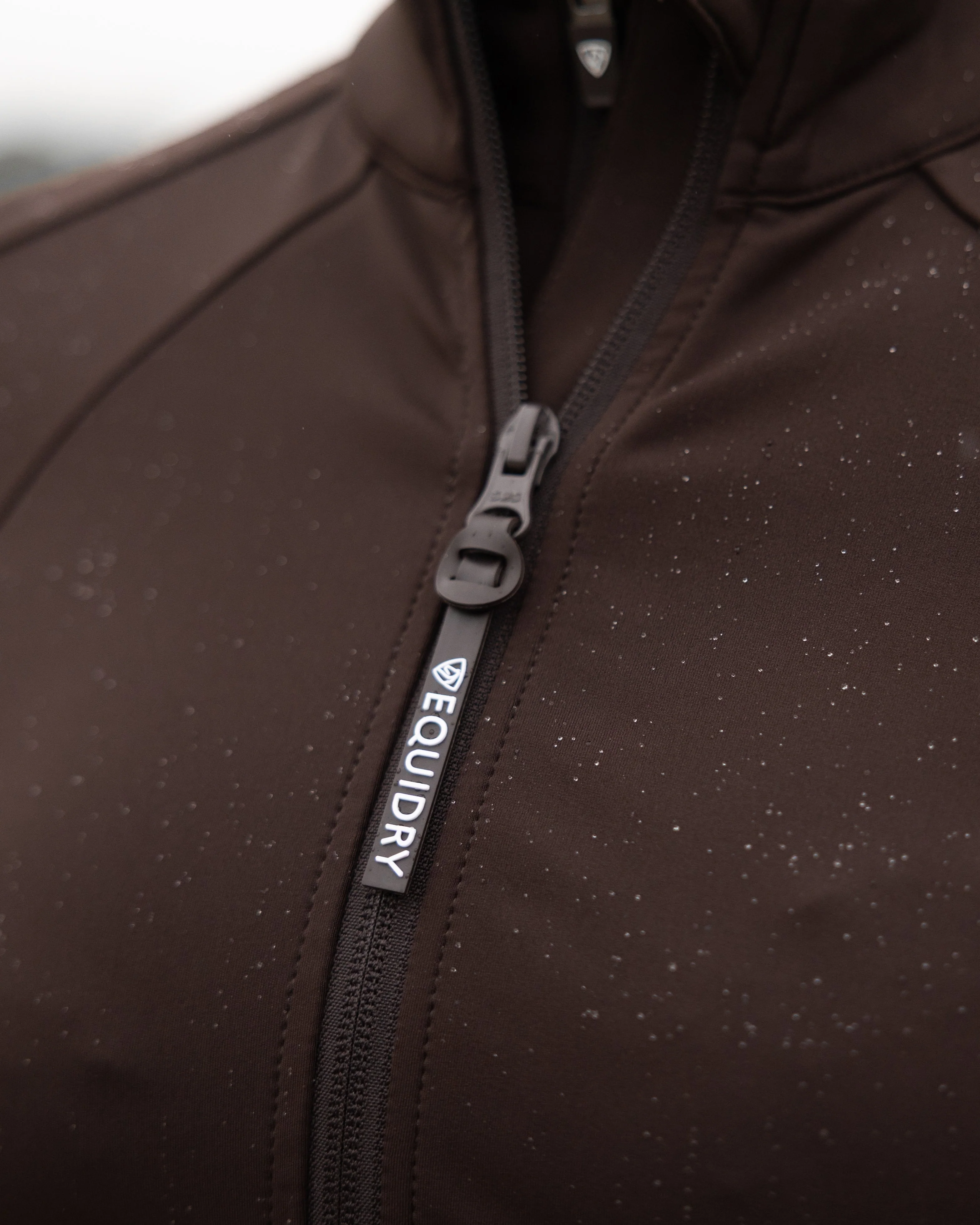 Women's Water Repellent Zip up Top | Brown/White - Image 10